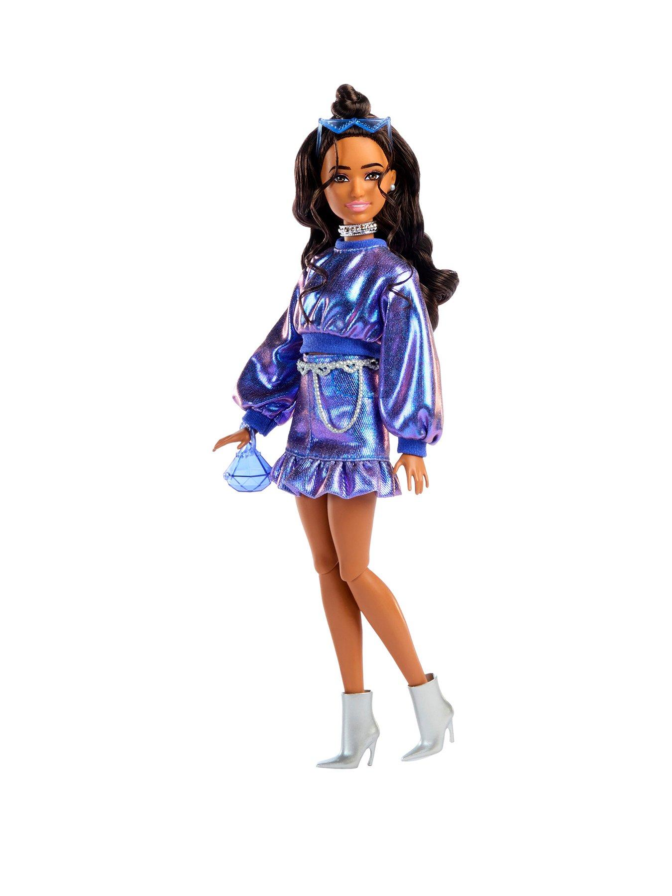 Barbie Deluxe Style Fashion Doll #7 in Metallic Blue Top and Skirt
