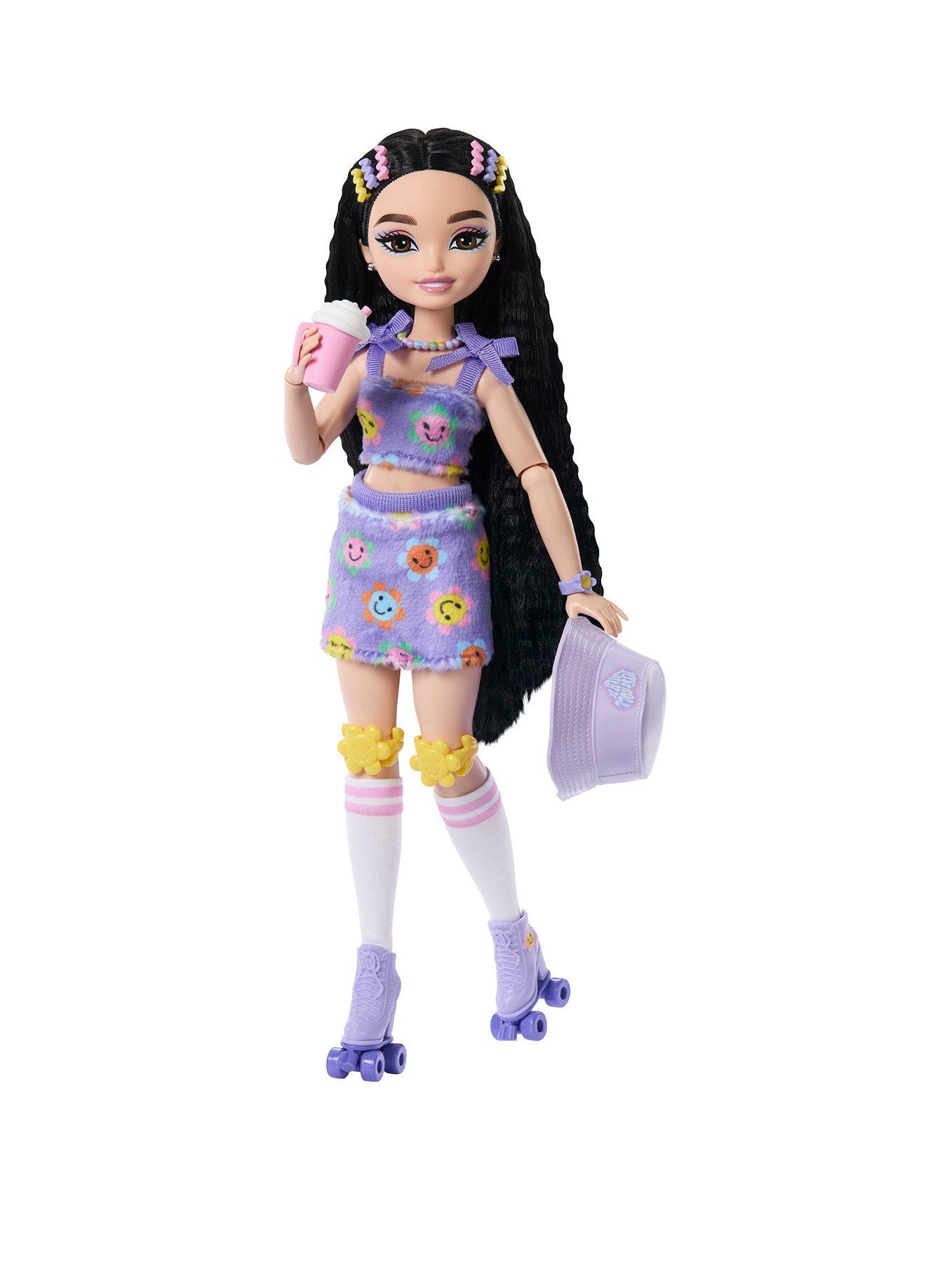 Image 1 of 5 of Dream Besties Barbie Renee Roller Skating Fashion Doll with 12 Video & Food Themed Accessories