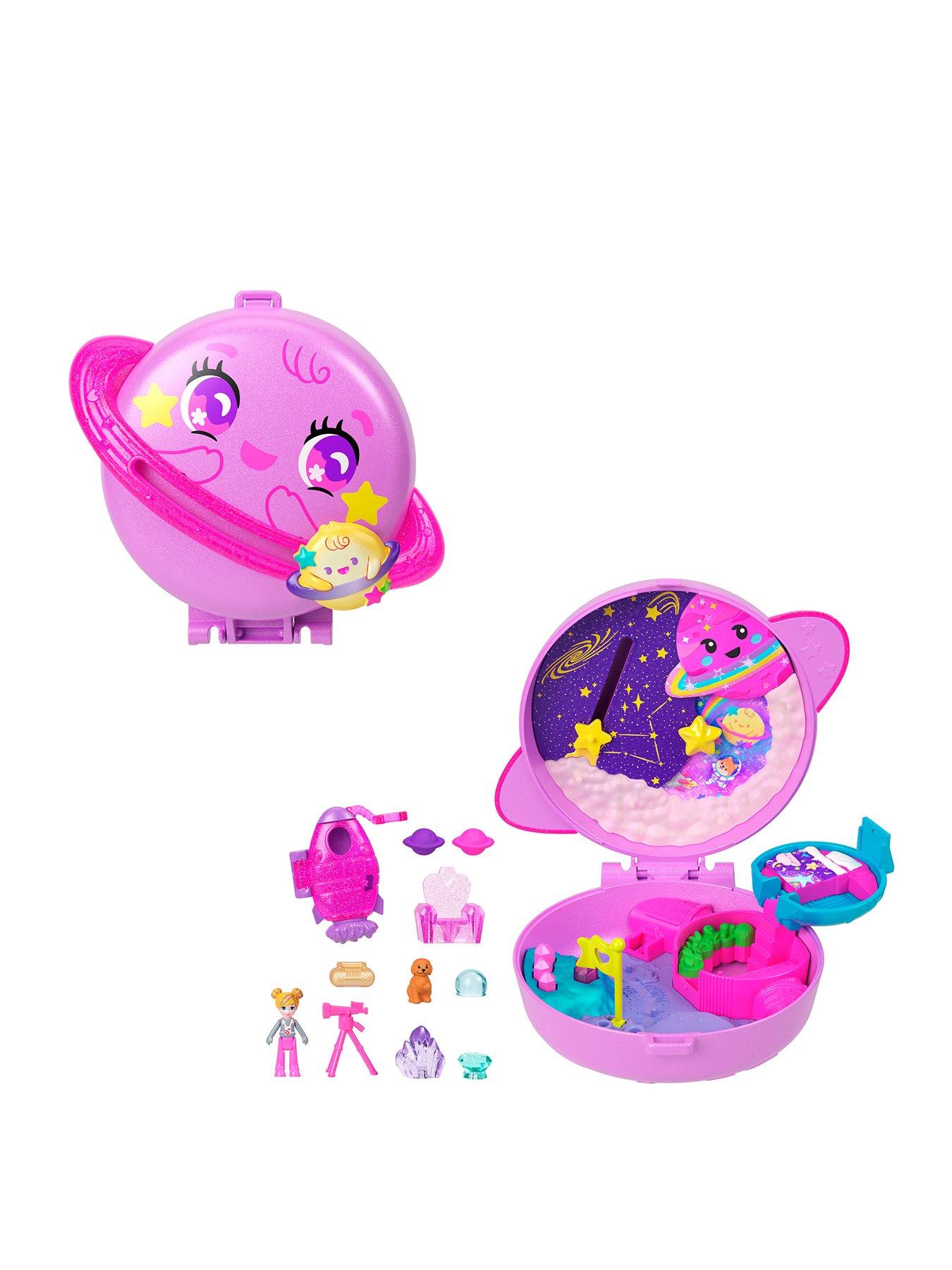 undefined Planet Polly Compact Playset with 1 Micro Doll and Pet Puppy, Travel Toy with Themed Accessories
