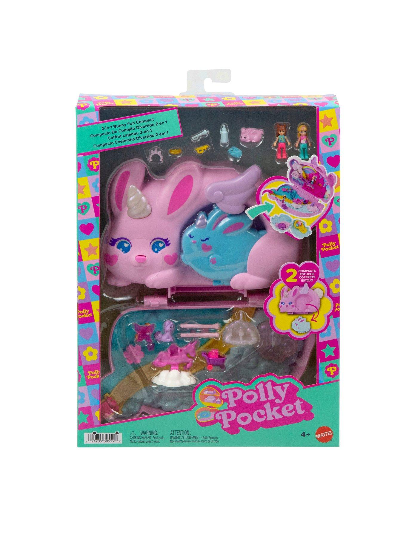 Polly Pocket 2-in-1 Bunny Fun Compact, Wearable Purse Playset with