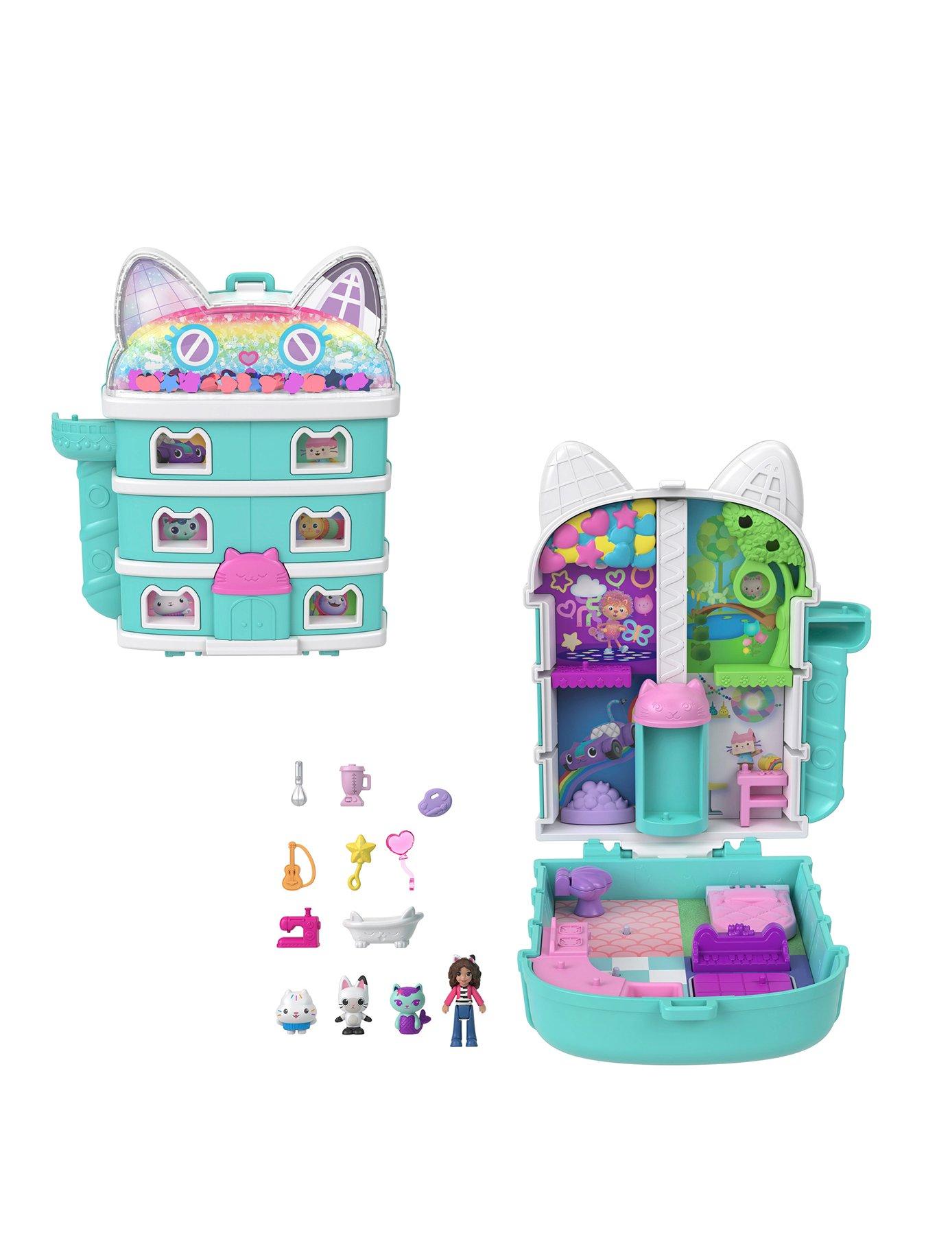 undefined Micro Dolls and Playset, Gabby's Dollhouse Compact with 9 Accessories  &  Pet Cat Friends