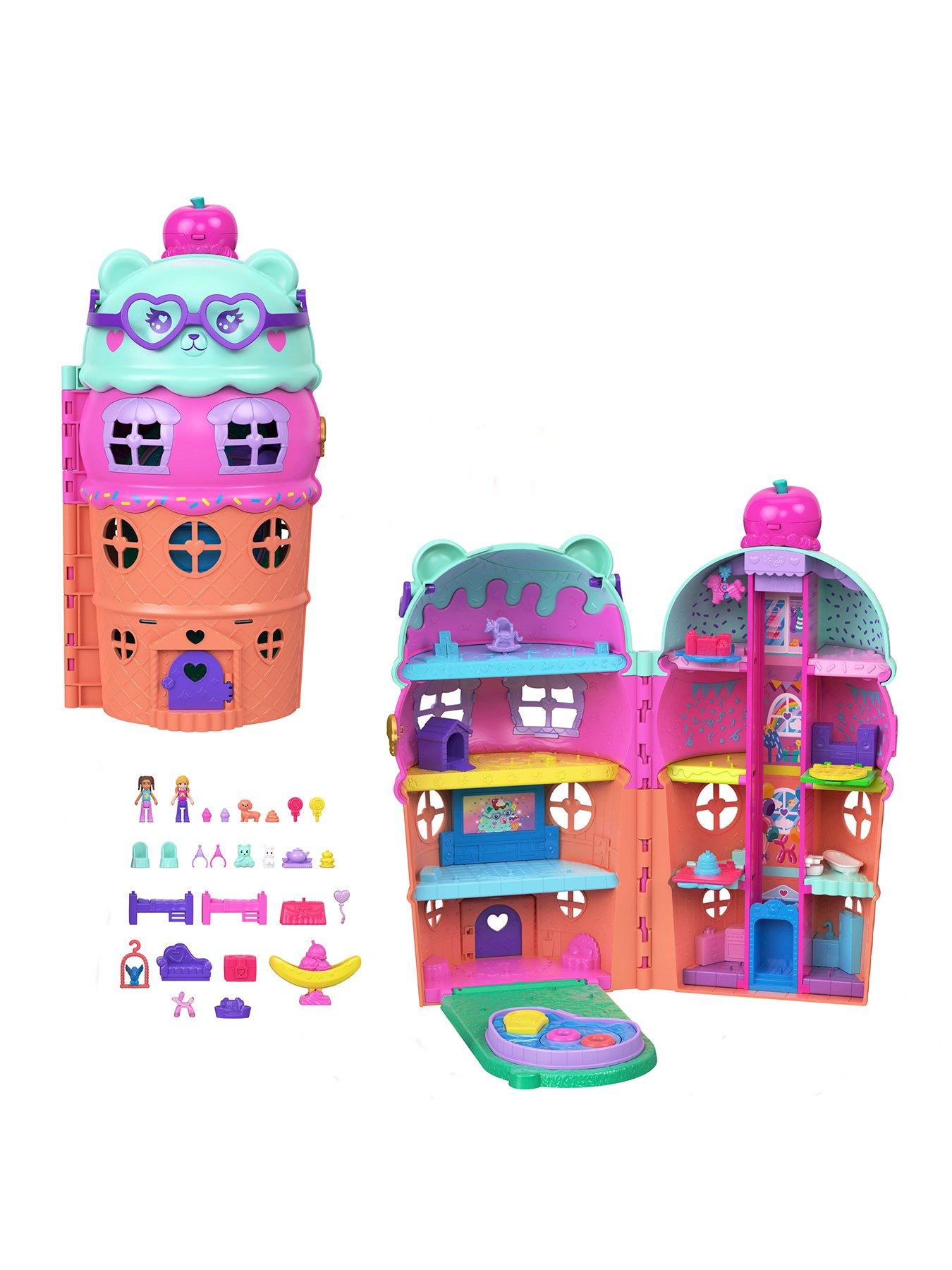 undefined Dolls and Playset, Gelato House with Elevator, Ice Cream Theme with 25+ Accessories including Furniture and Pets