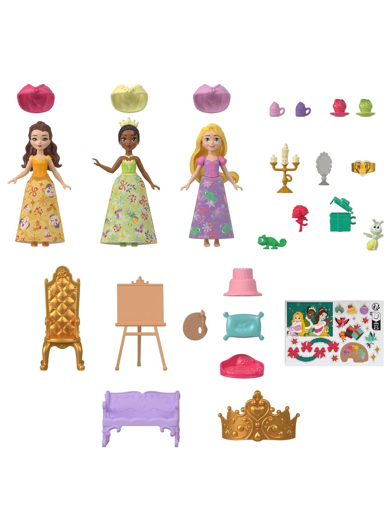Image 3 of 7 of Disney Princess Disney Princess Advent Calendar with 24 Days of Gifts, Including 3 Small Dolls, 3 Friends &amp; 22 Accy