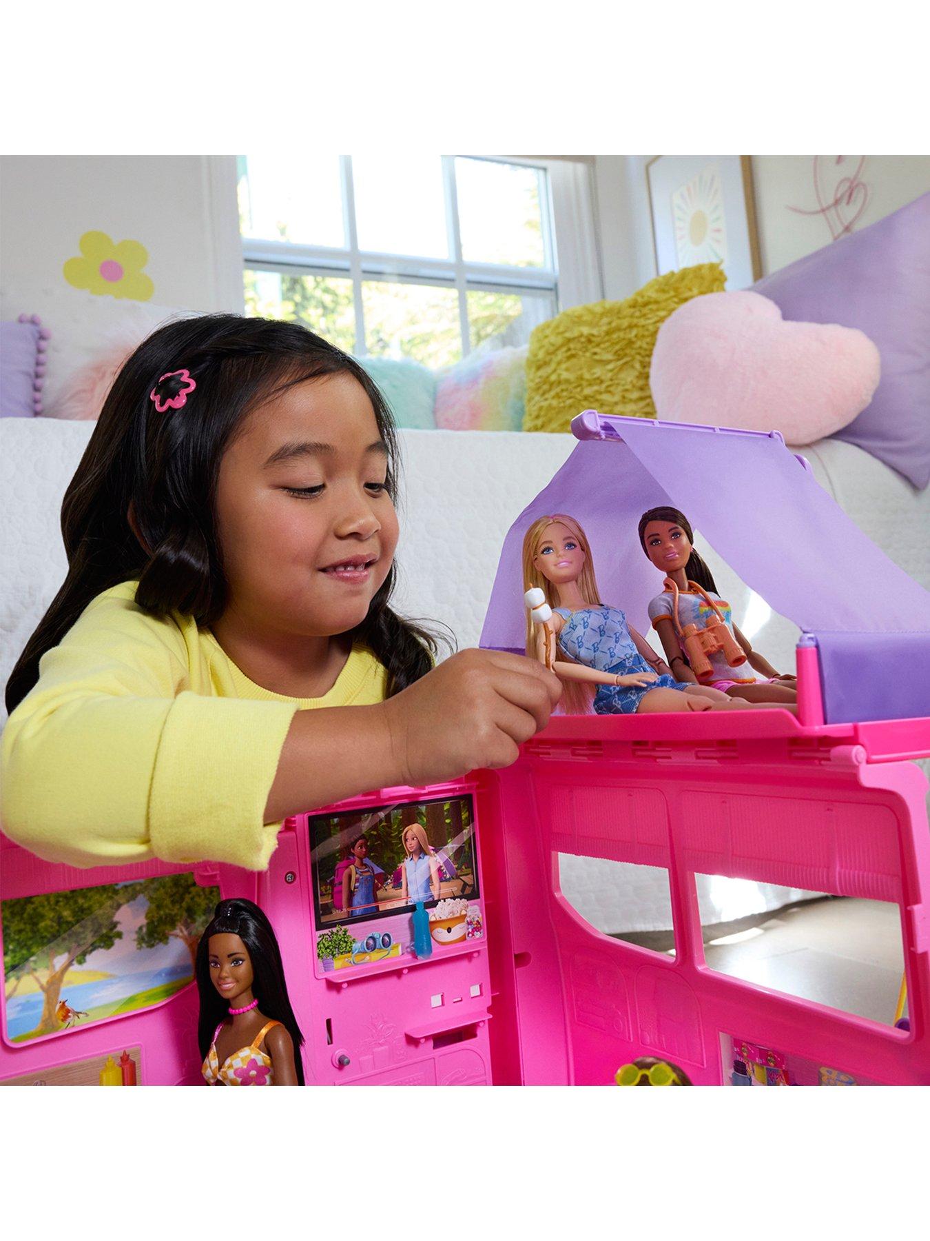 Image 3 of 8 of Barbie Dream Camper Playset with Roof Tent, BBQ Grill with Colour-Change Feature &amp; 60+ Accessories