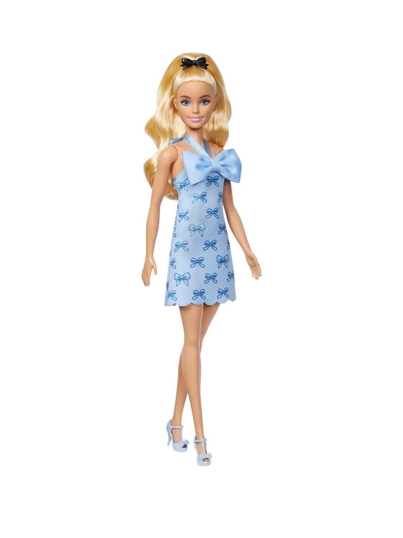 undefined Fashionistas Doll #237 in Blue Bow Halter Dress, Blonde Ponytail with Bow Accessory