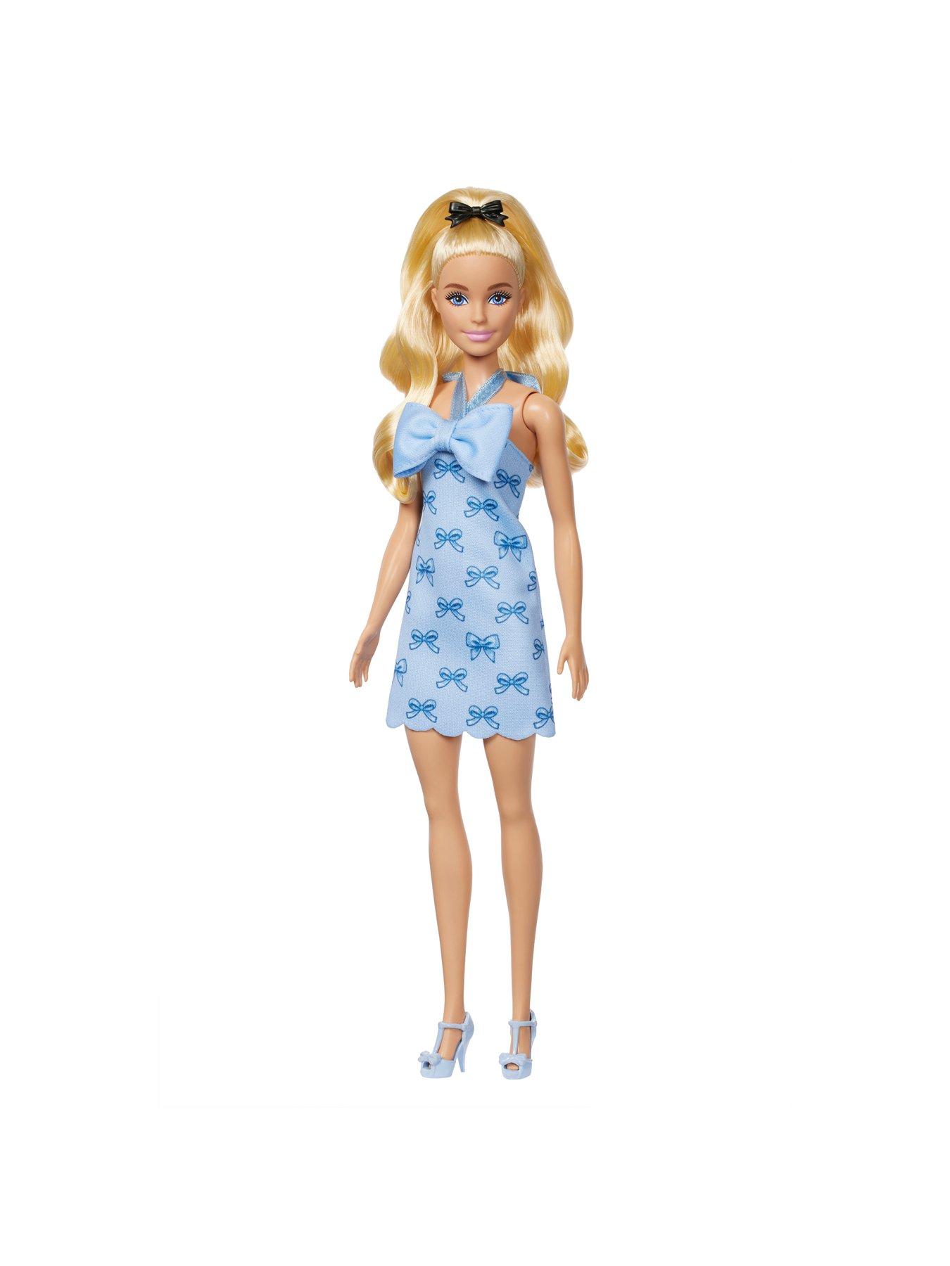 Barbie Fashionistas Doll #237 in Blue Bow Halter Dress, Blonde