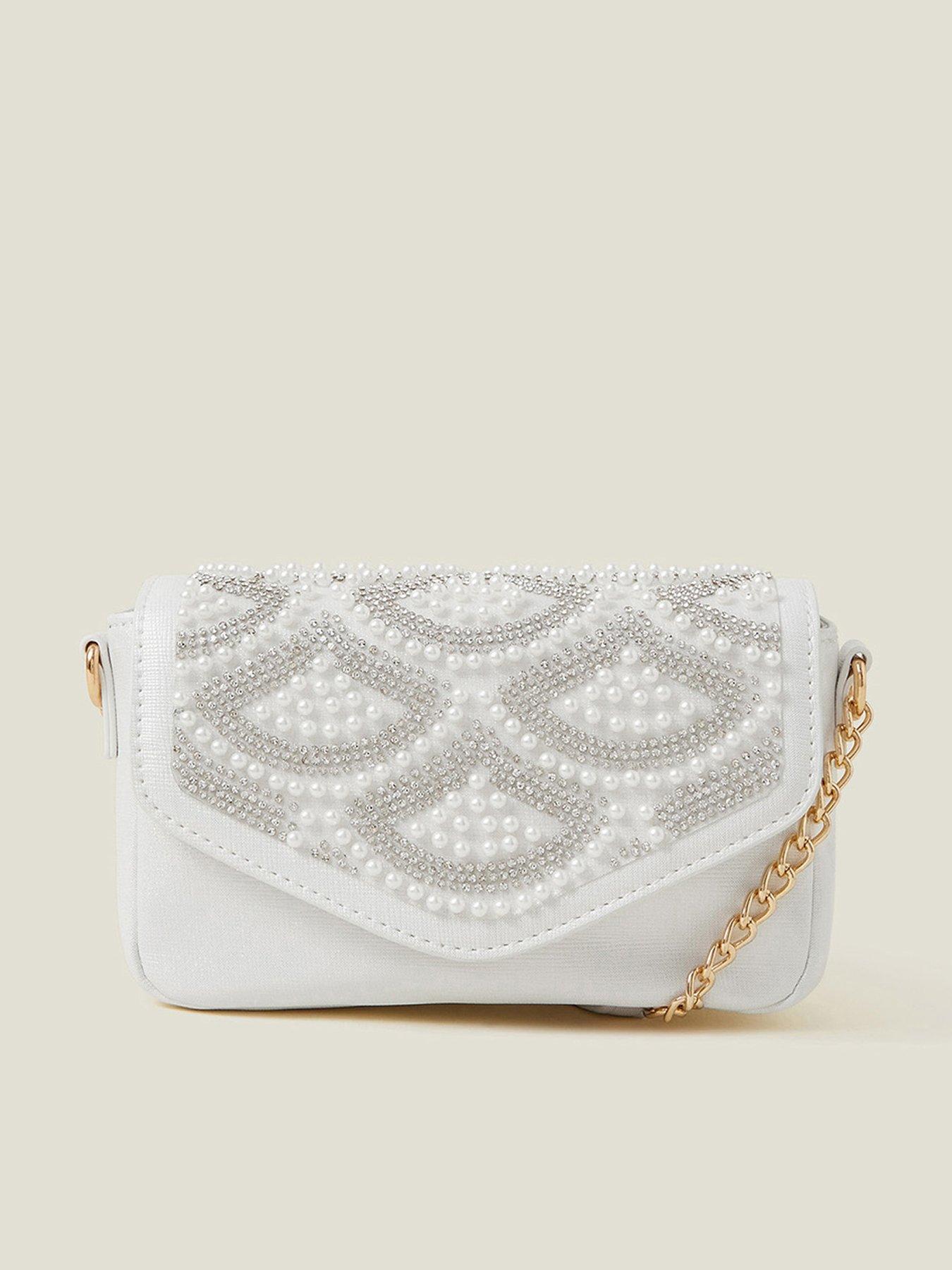 undefined Girls Pearl Fan Bag - Light Cream