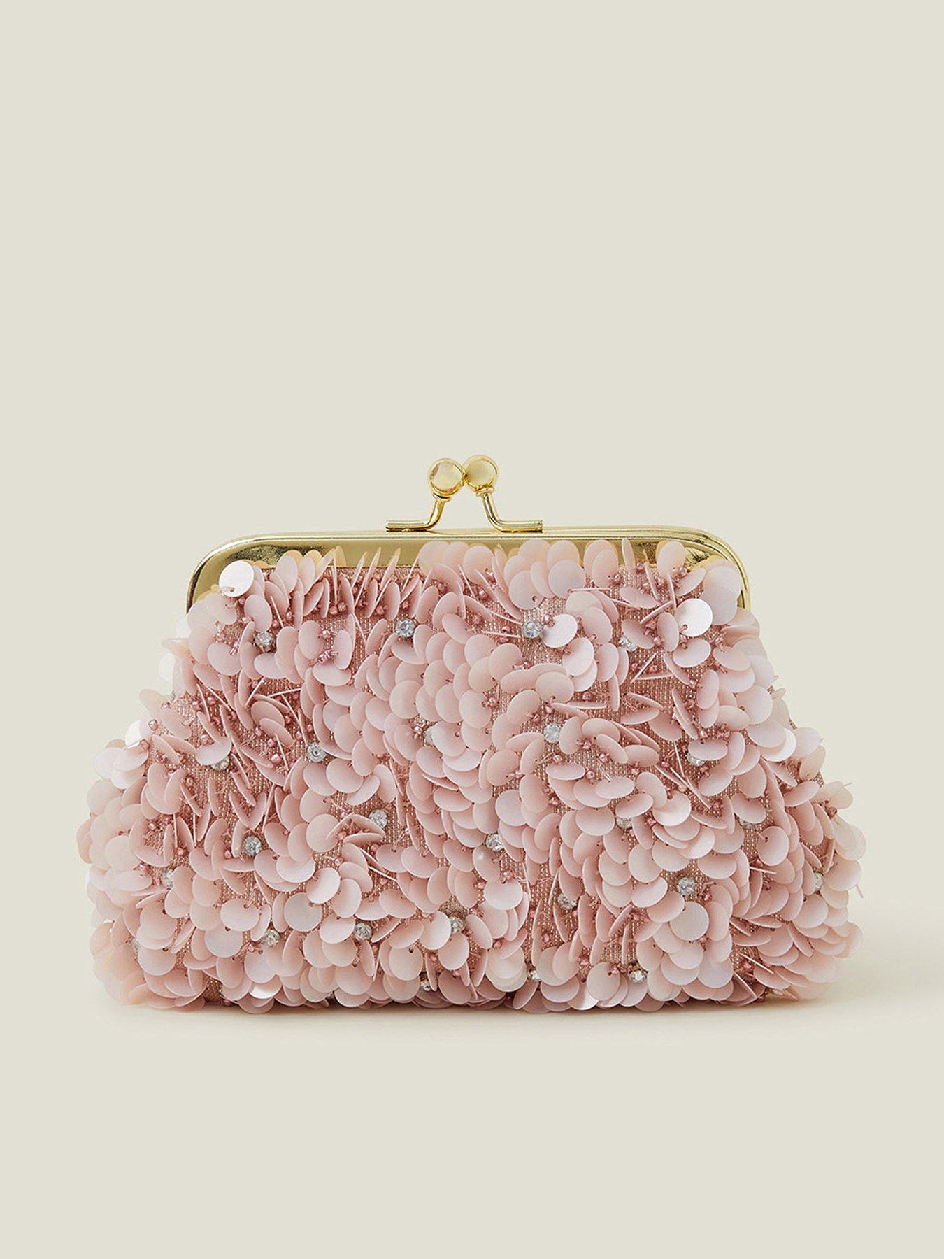 undefined Girls Sequin Flower Clip Bag - Pink