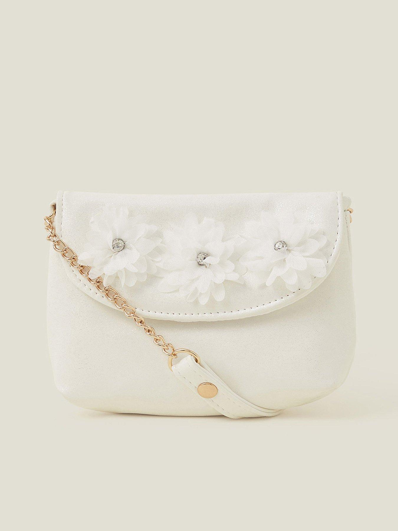 undefined Girls Multi Flower Bag - Light Cream