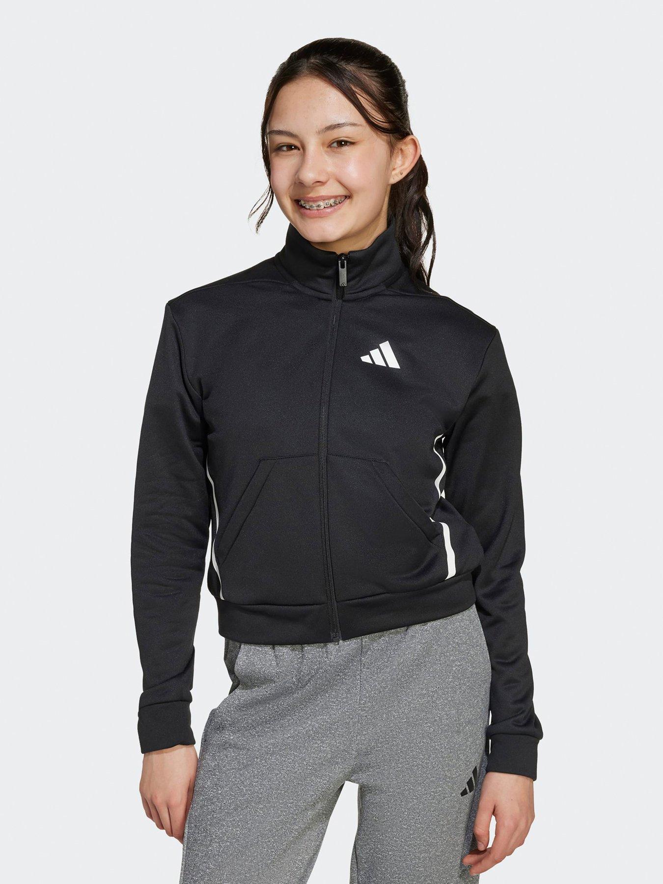 adidas Girls Junior Training Game  &  Go Full Zip Jacket - Black
