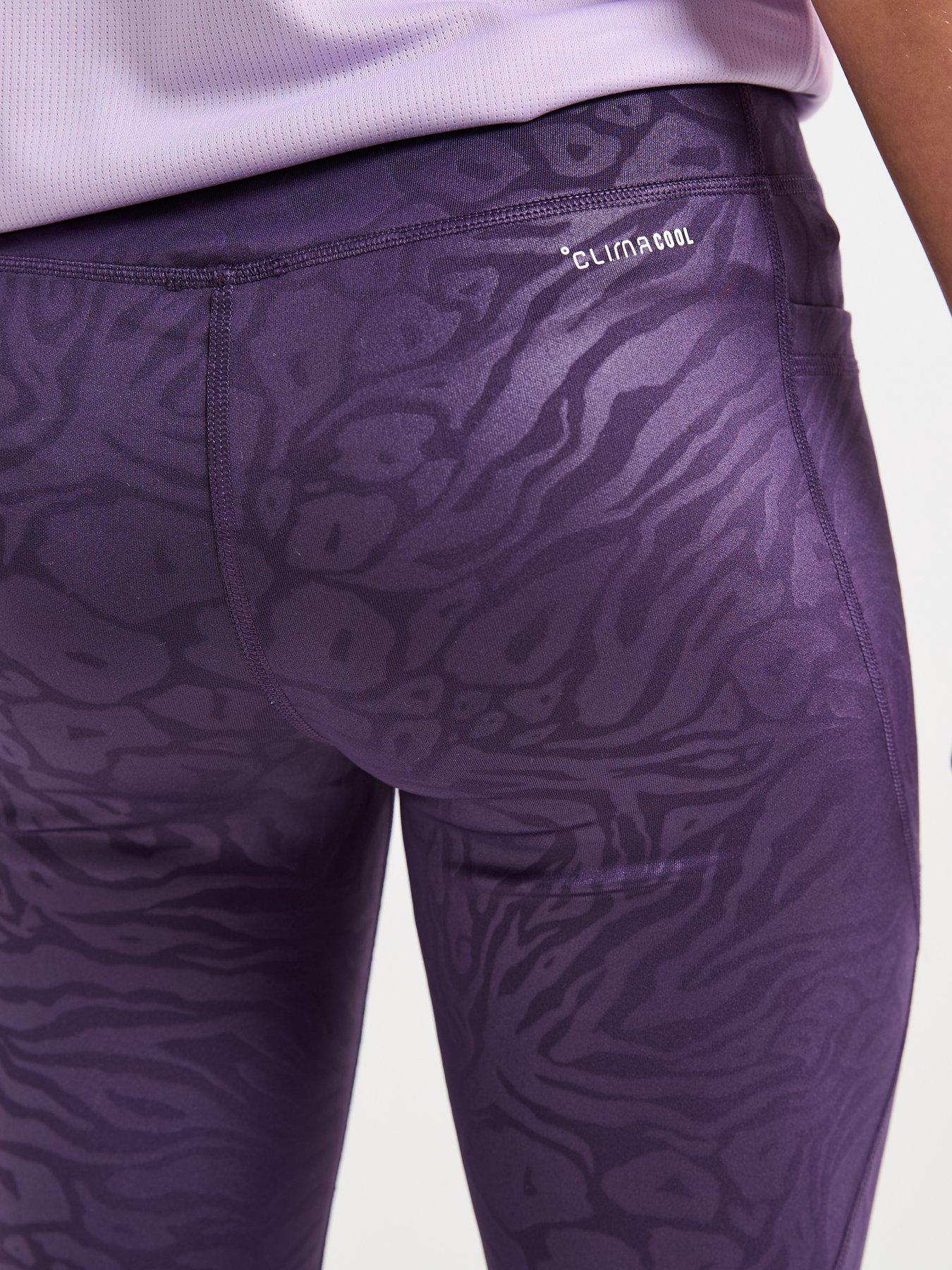 Image 6 of 6 of adidas Girls Junior Training Optime Print Tights - Purple