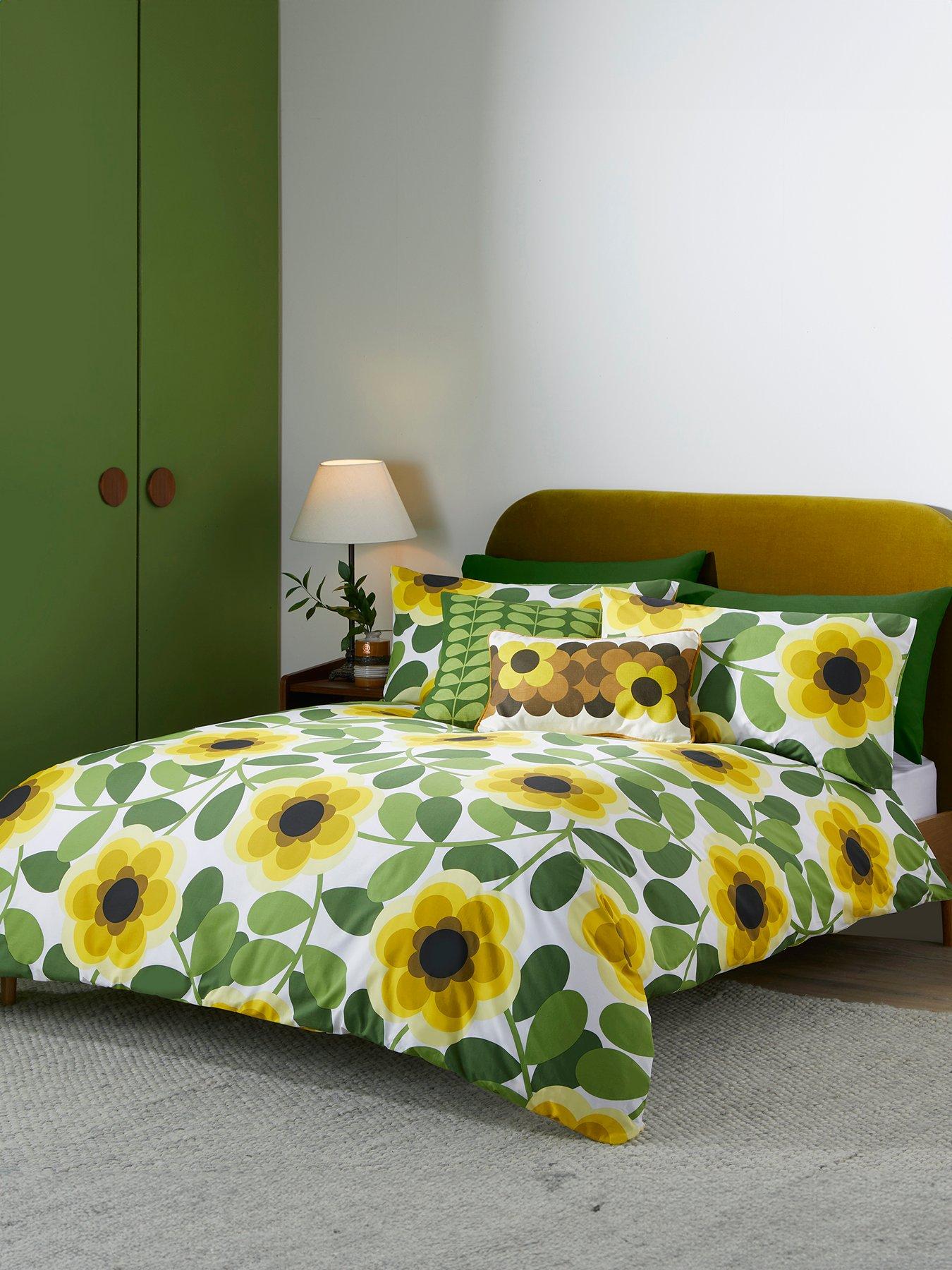 Product photograph of Orla Kiely Giant Water Lily 100 Cotton Percale Duvet Set from very.co.uk