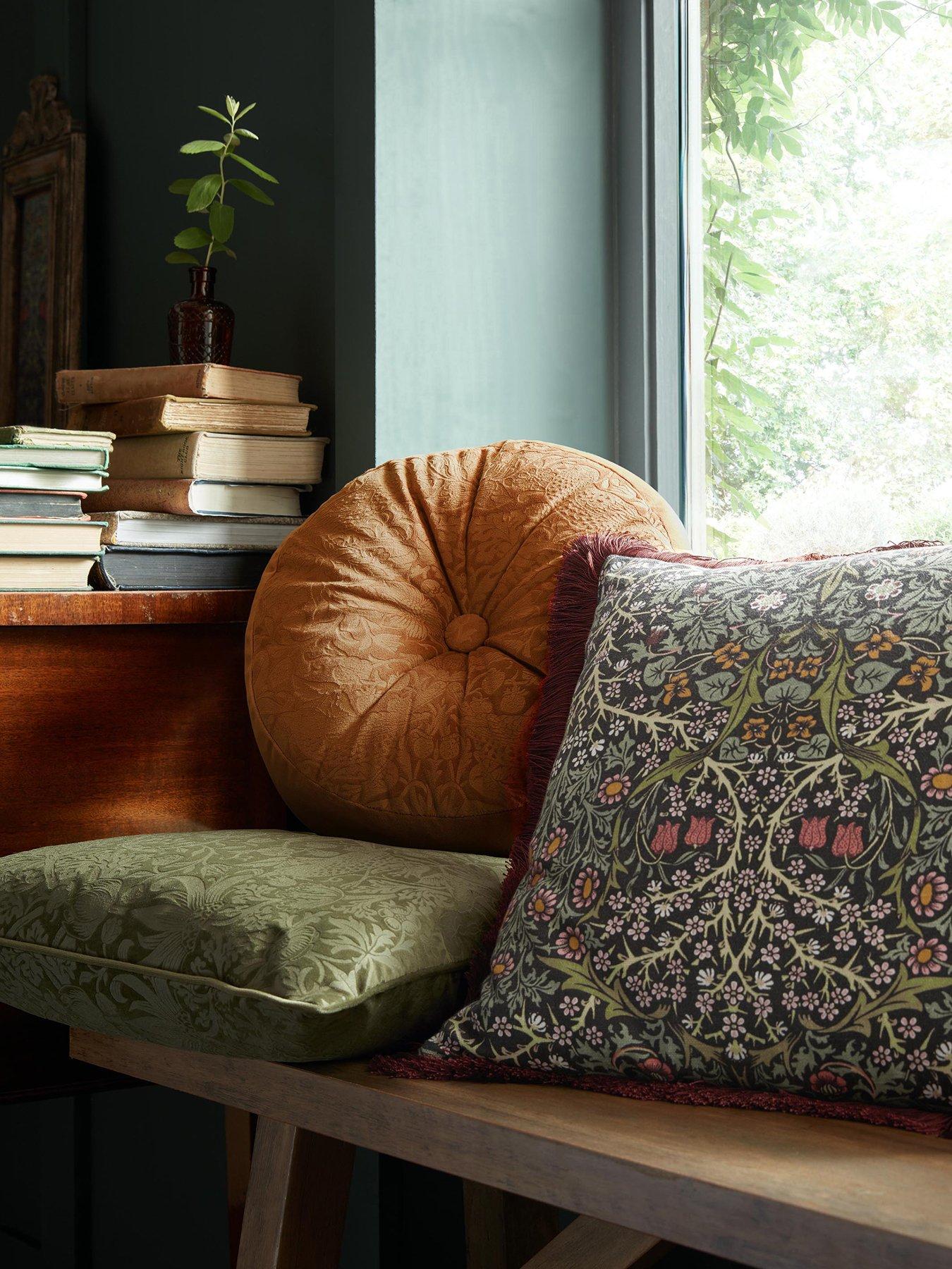 Product photograph of William Morris At Home Blackthorn 100 Cotton Filled Cushion from very.co.uk