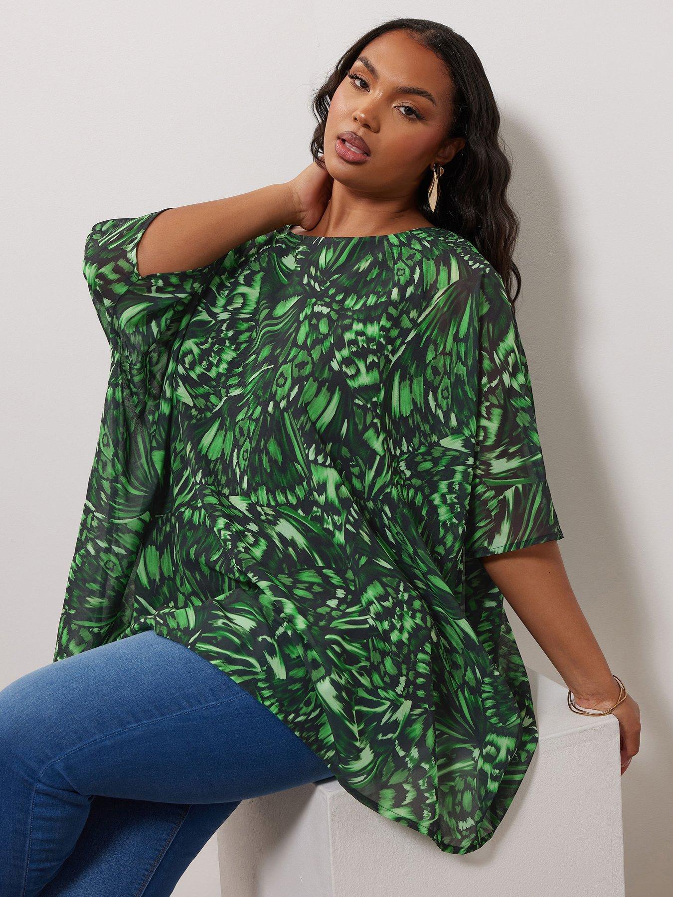 undefined Curve Butterfly Cape Top