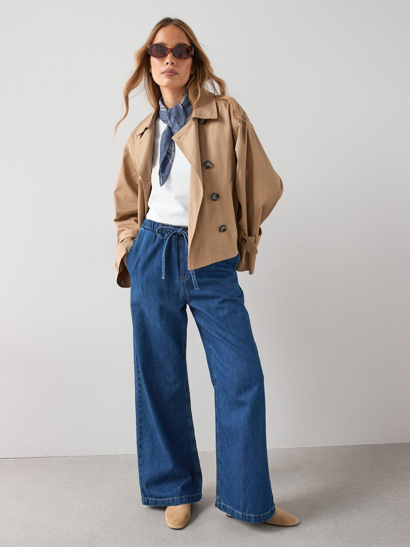 The Very Collection Wide Leg Drawcord Co-Ord Jeans - Dark Wash