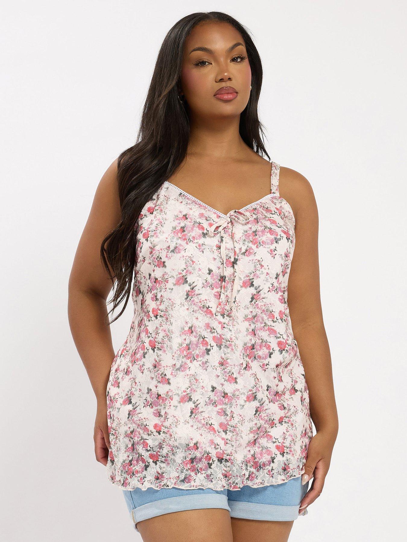 undefined Curve Lace Cami - Pink