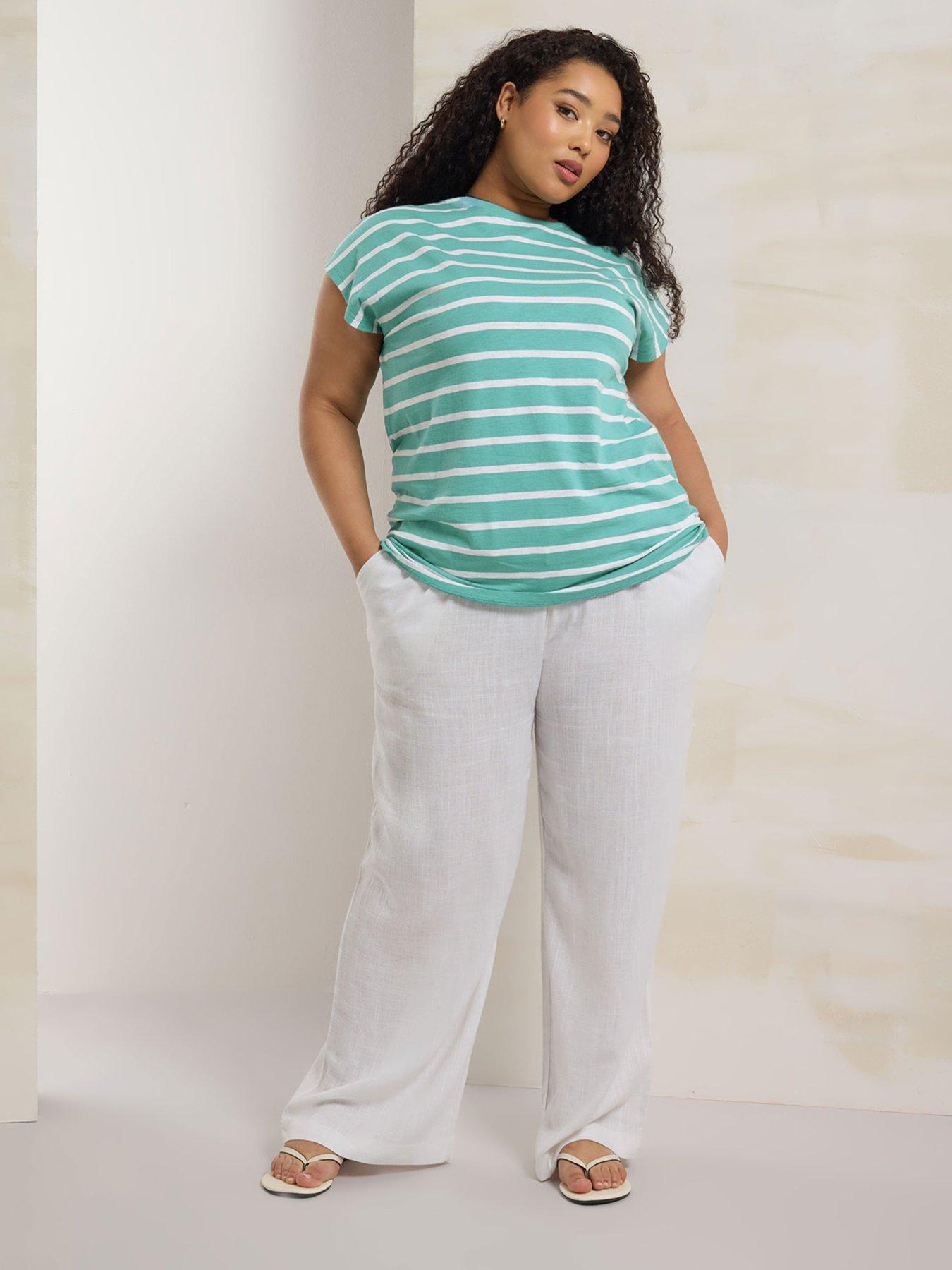 Image 3 of 5 of Yours Curve Grown On Sleeve Top - Blue