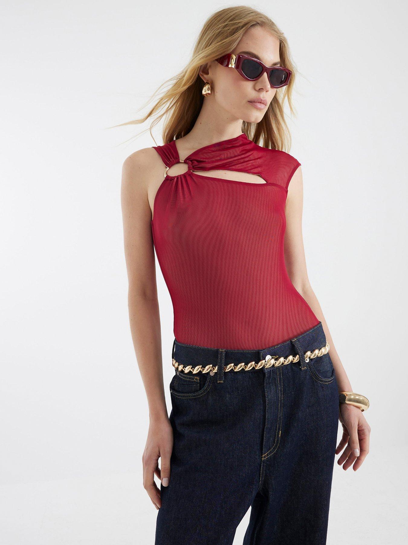 undefined Trim Cut Out Mesh Bodysuit