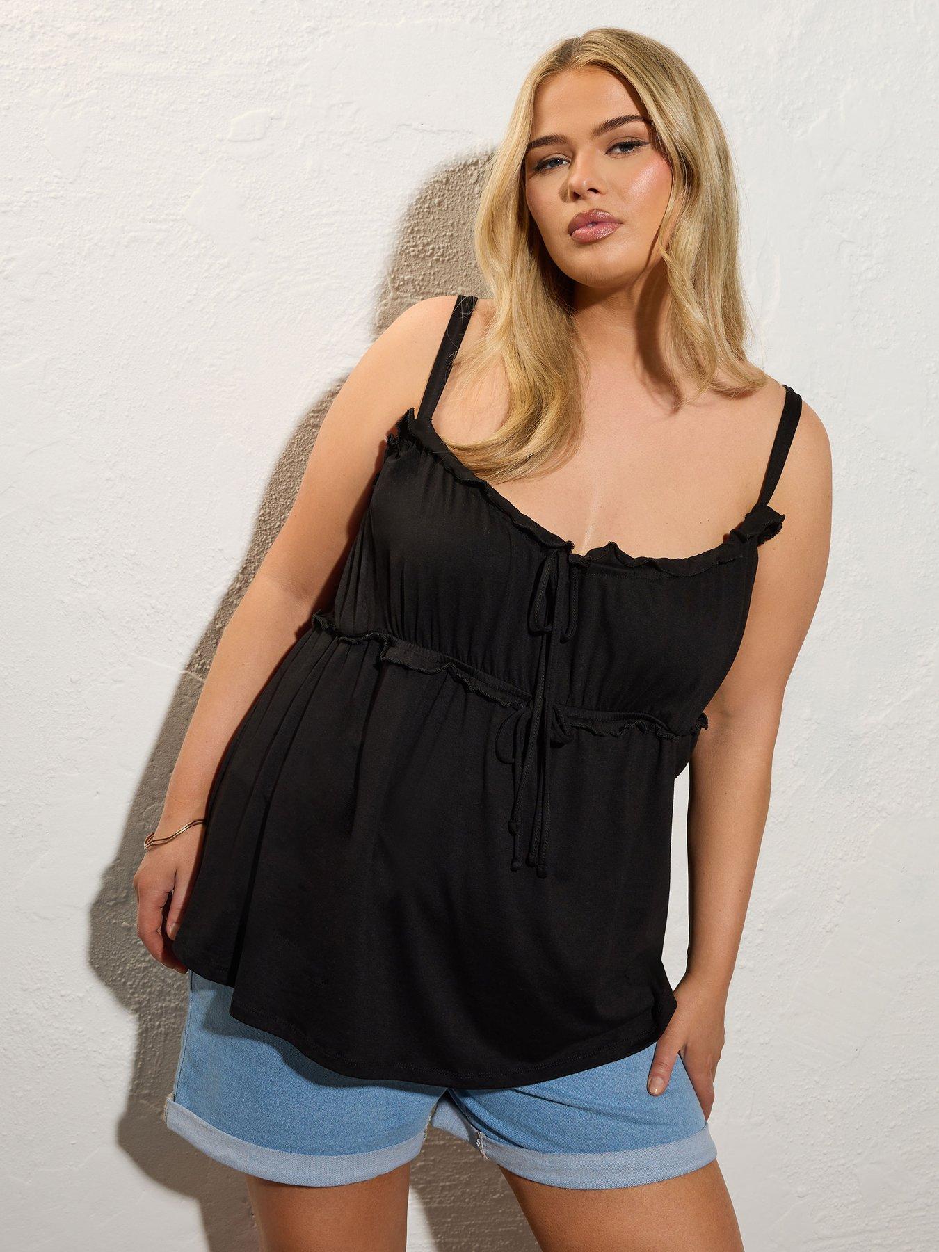undefined Curve Boho Cami Vest Top - Black