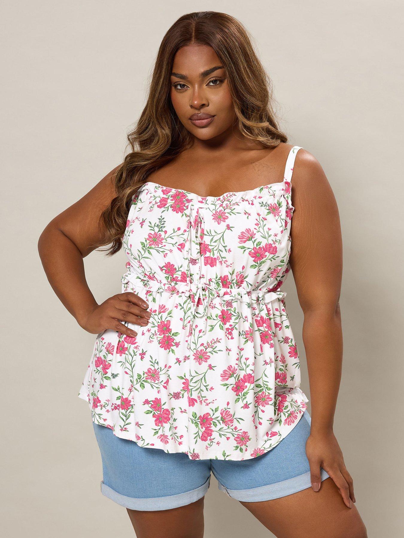 undefined Curve Boho Cami Vest Top - White