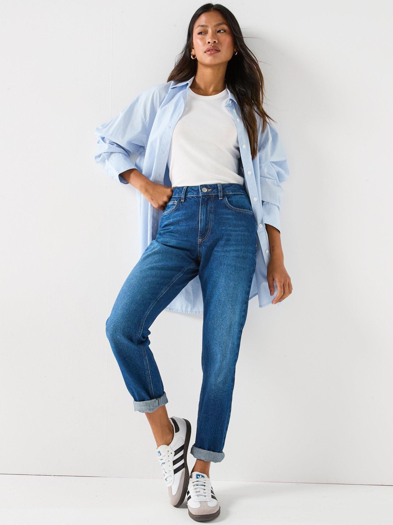 V by Very New Dakota Boyfriend Jeans - Mid Wash