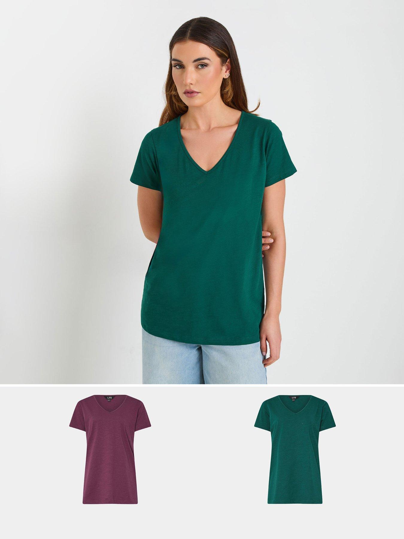 undefined 2 Pack V-Neck T-Shirt - Green