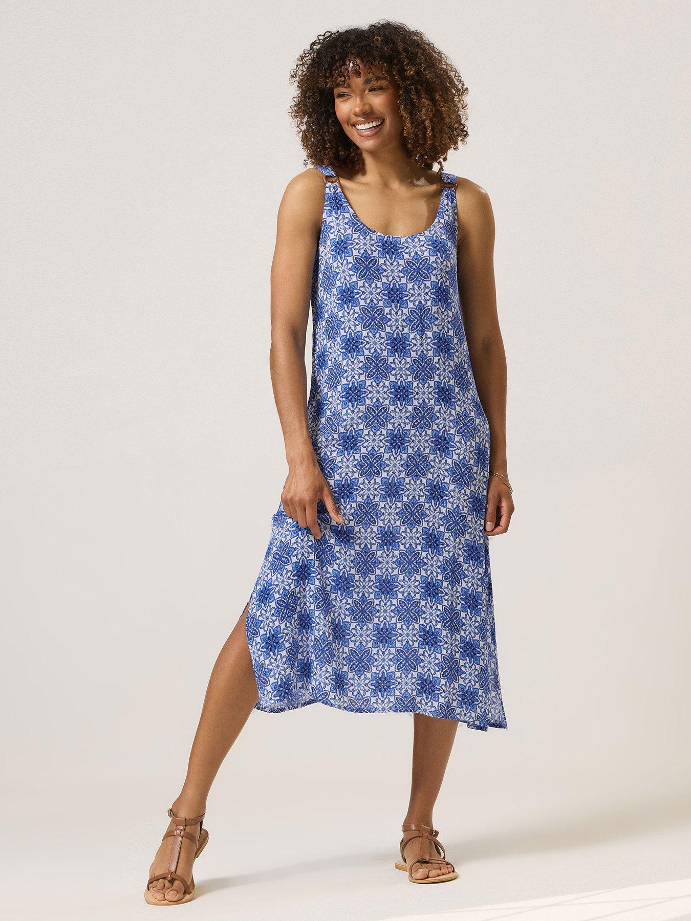 undefined Buckle Strap Beach Dress - Blue