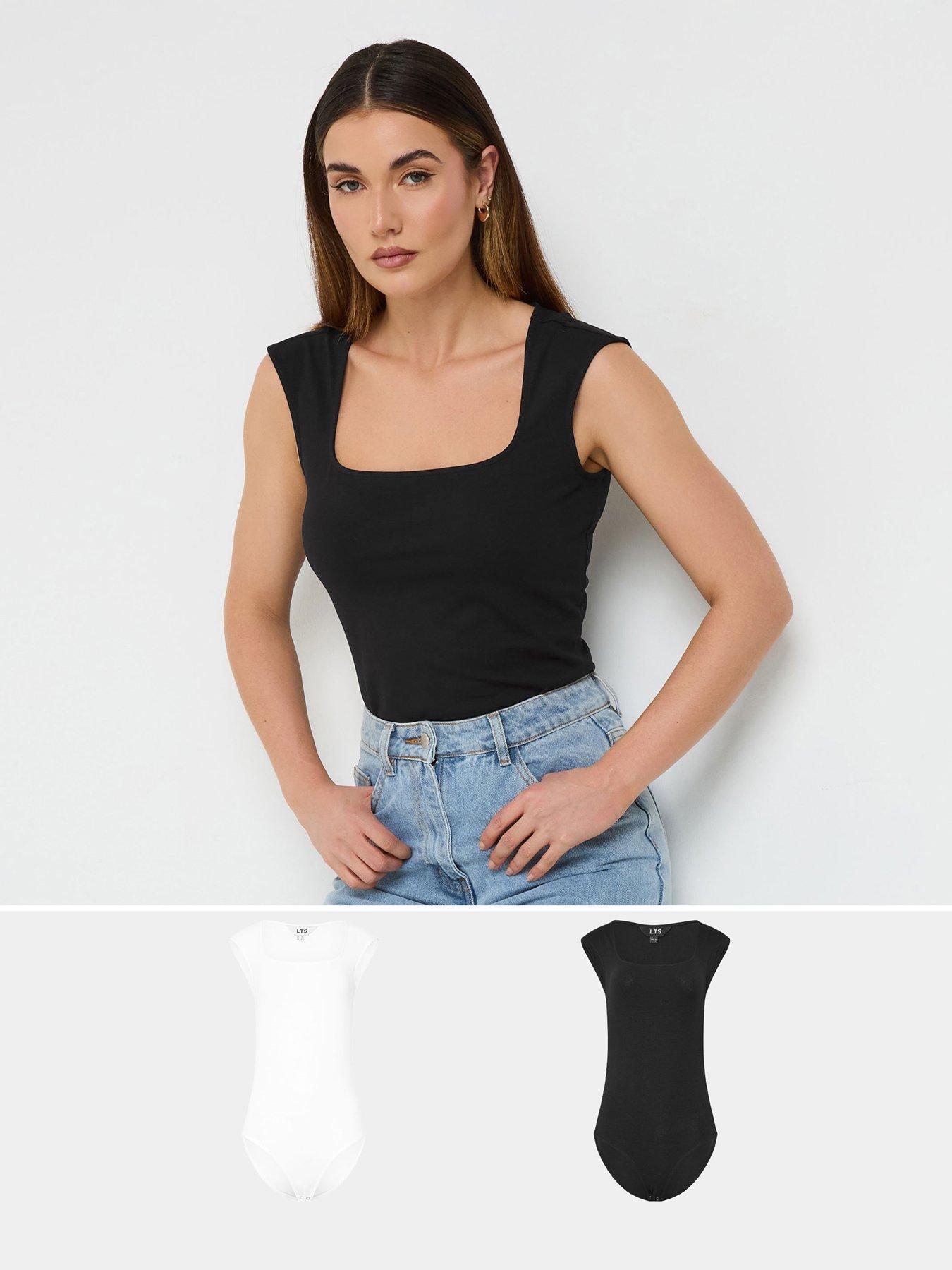 undefined Tall 2 Pack Sleeveless Square Neck Bodysuit