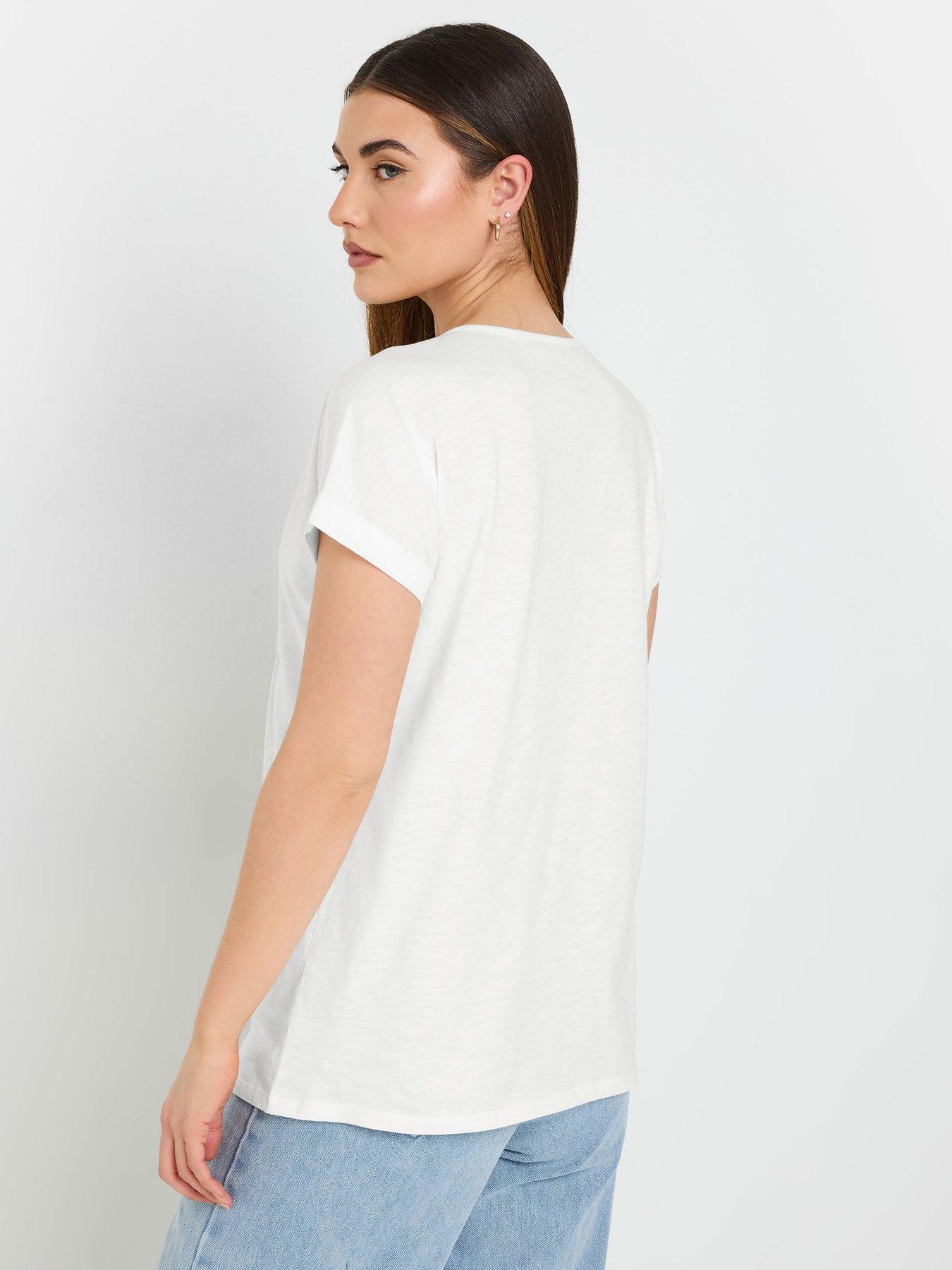 Image 2 of 4 of Long Tall Sally 2 Pack Short Sleeve Pintuck Henley Top - Black