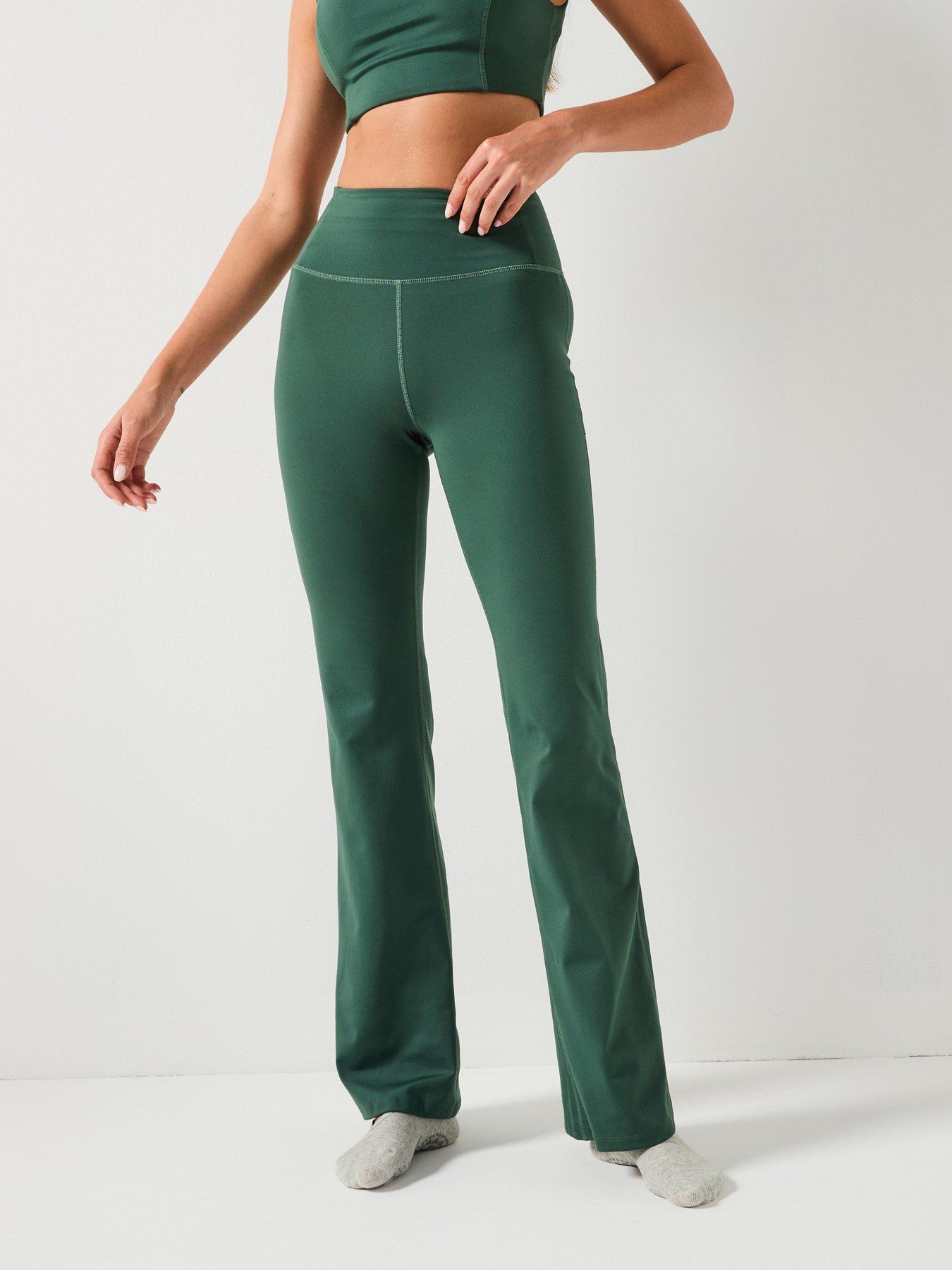 Image 1 of 5 of Girlfriend Collective Womens Training Flare Legging - Green