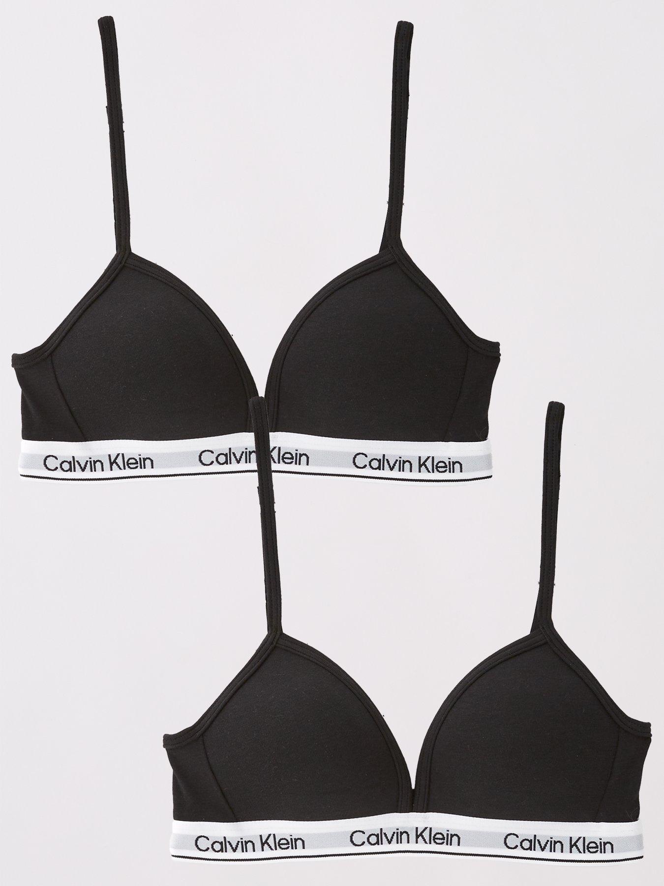 Calvin Klein Girls Pack Triangle Bra Black Very
