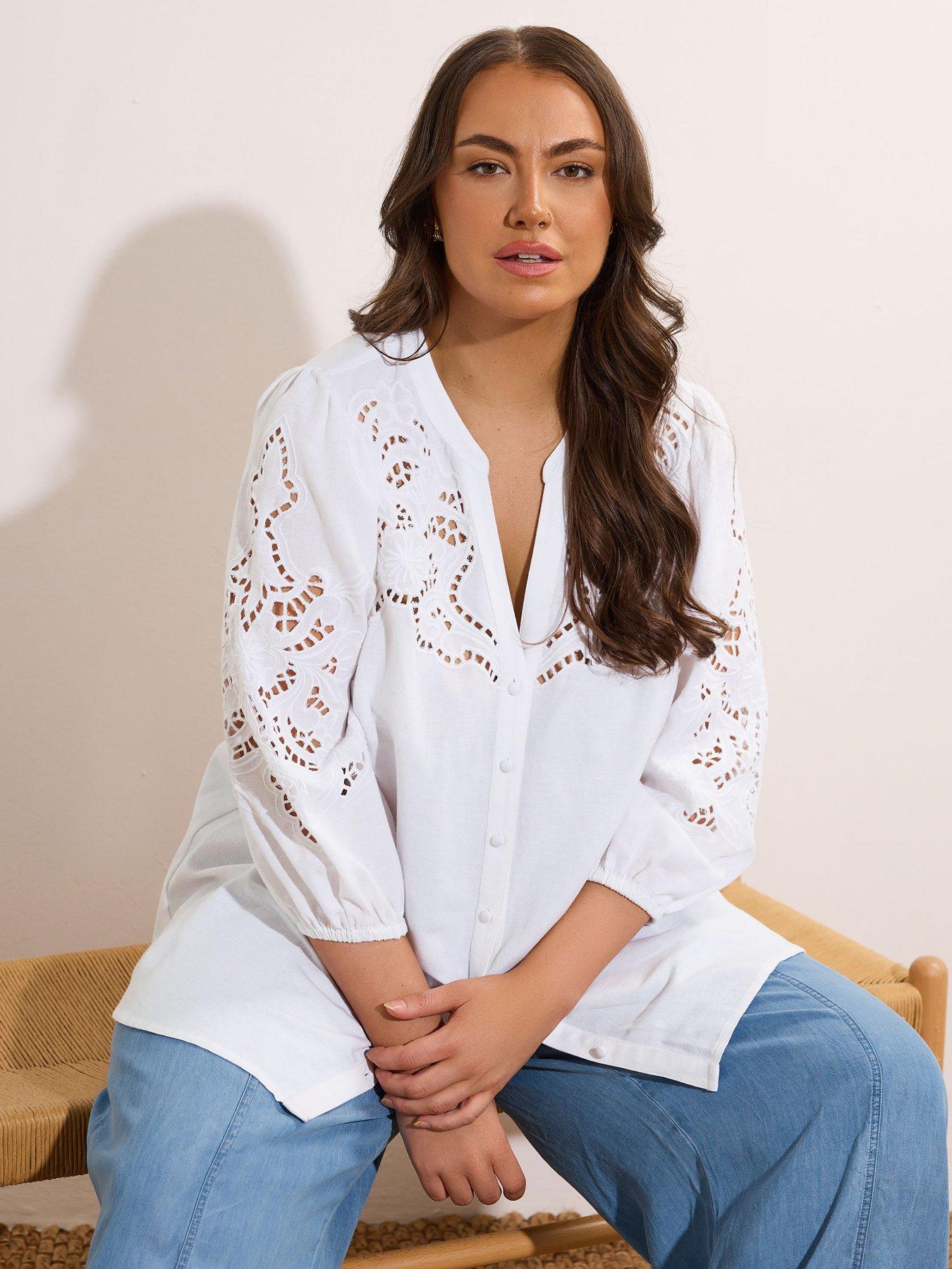 undefined Cutwork Linen Blouse