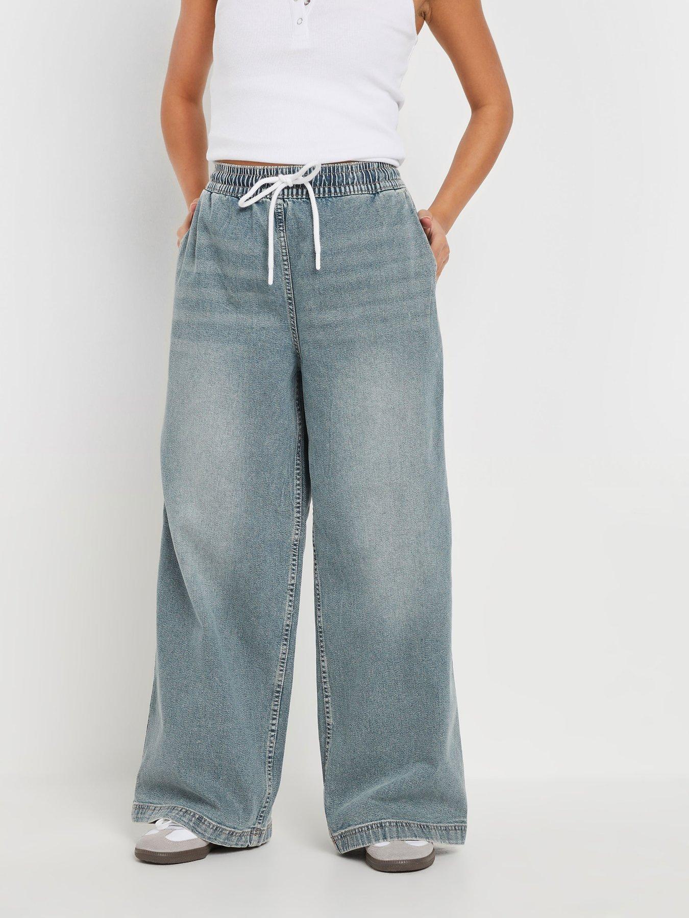 undefined Petite Pull On Wide Leg Jean