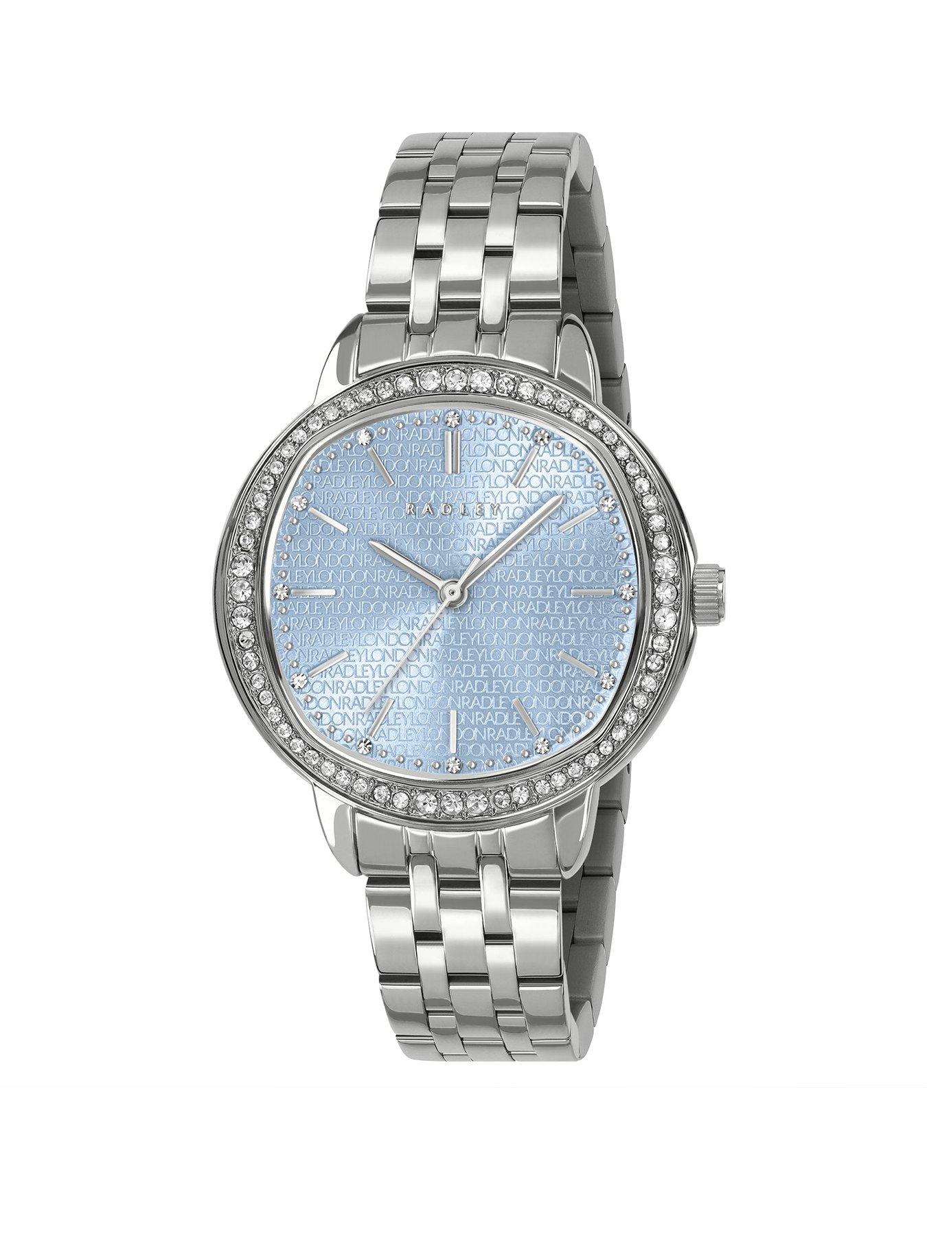 undefined Silver 36mm Blue Stone Set SS Bracelet