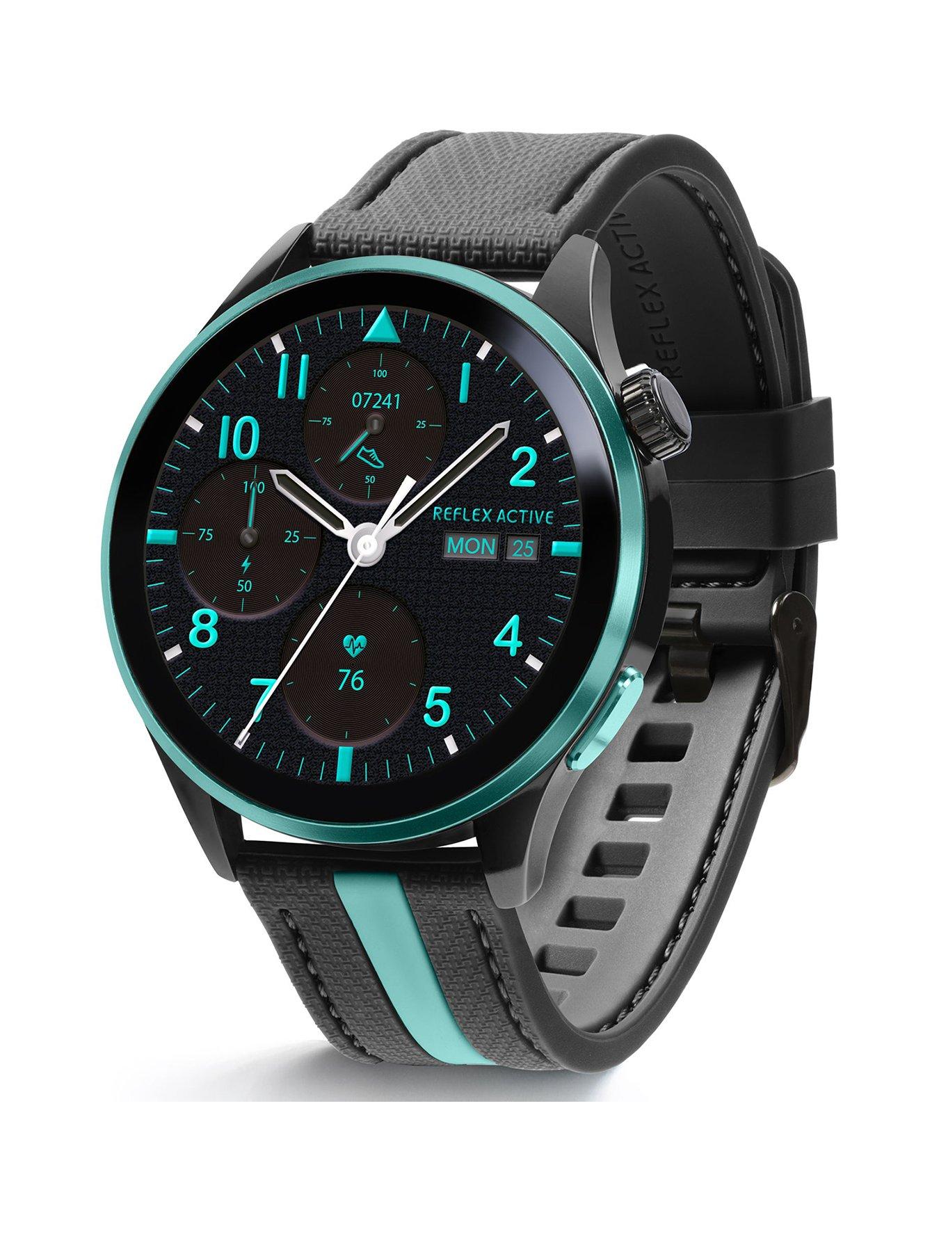 Reflex Active Series 54 AMOLED GPS Black and Green Smart Calling Watch