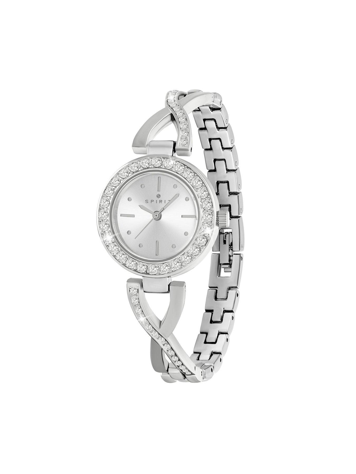 Image 3 of 4 of Spirit Ladies Silver Stone Set Crossover Bracelet Watch