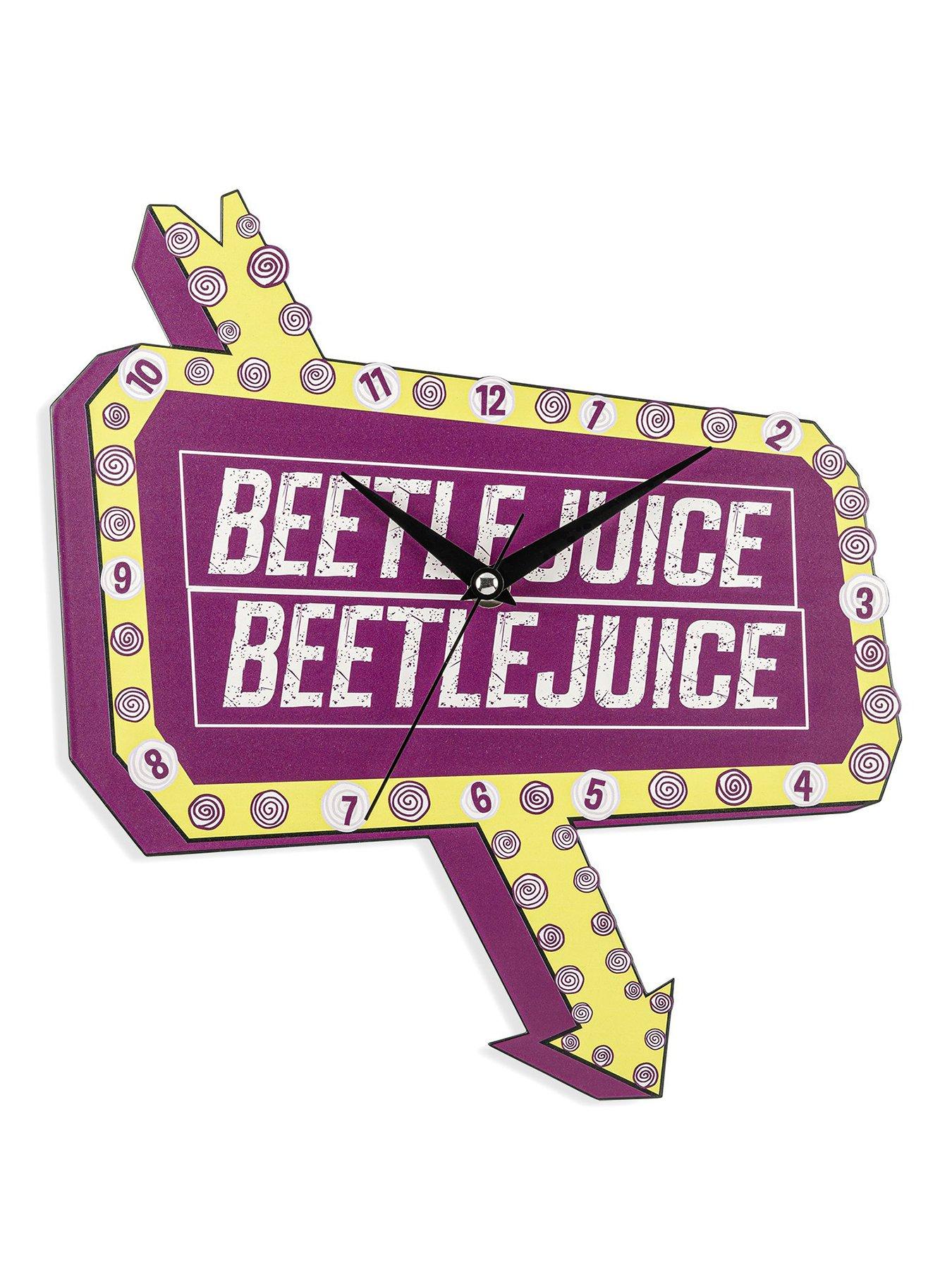 Beetlejuice Red and Yellow Sign Shaped Wall Clock BJC3000