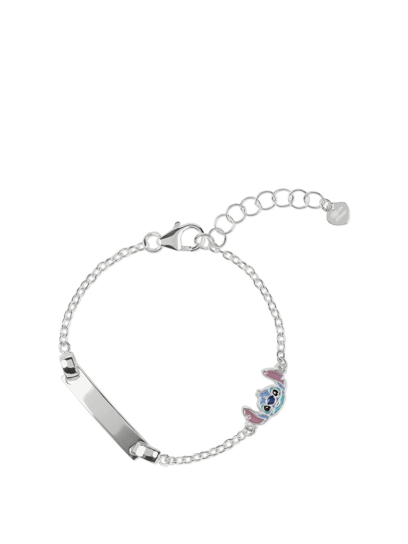 Disney Sterling Silver Stitch Plaque Bracelet