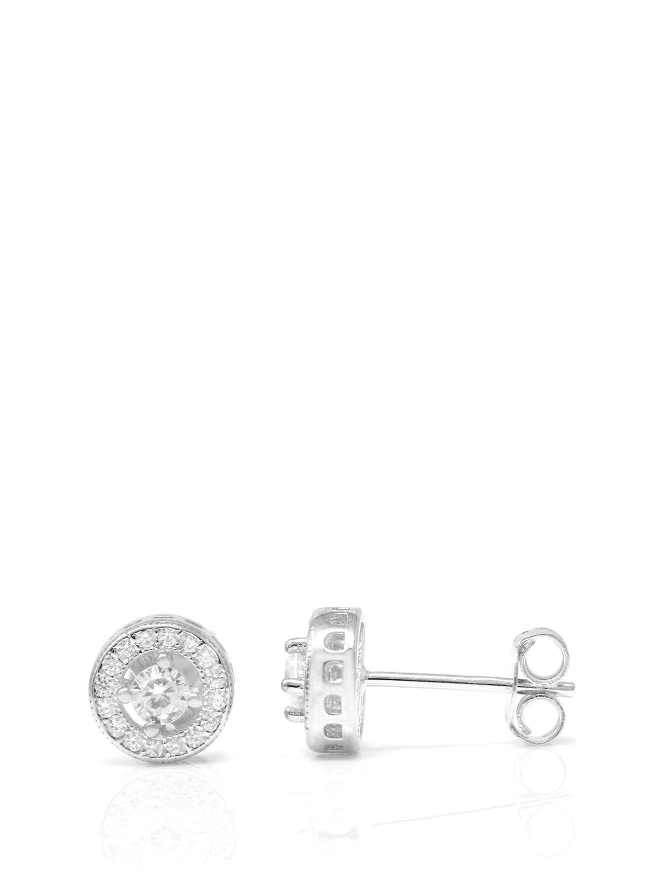 undefined Halo Earrings - Sterling Silver