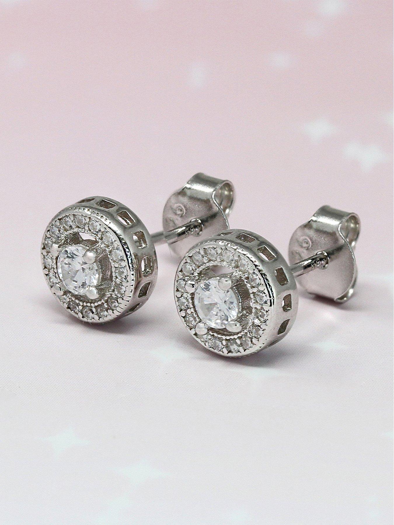 Image 3 of 4 of Say It With Halo Earrings - Sterling Silver