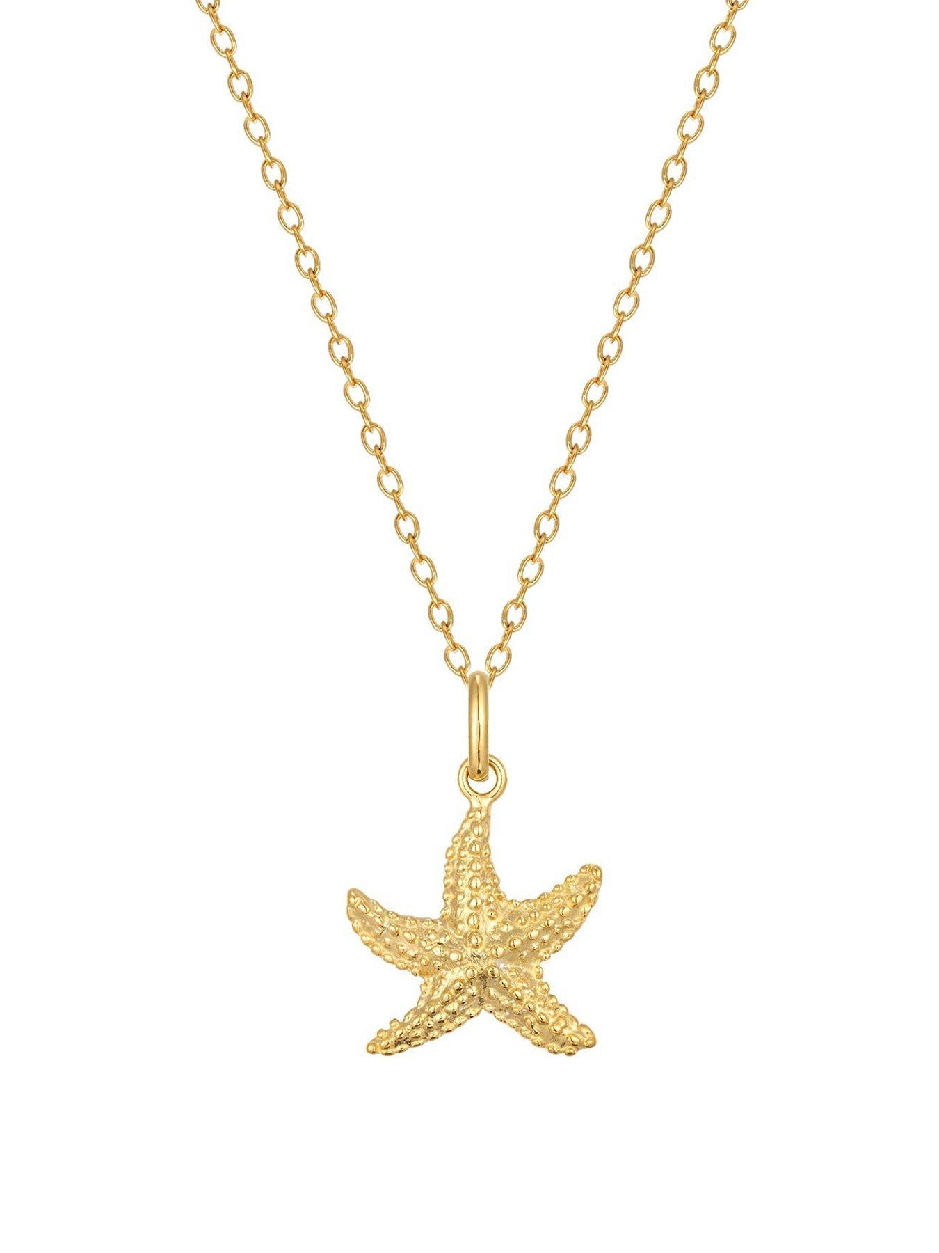 undefined 18ct Gold Plated Starfish Charm Necklace