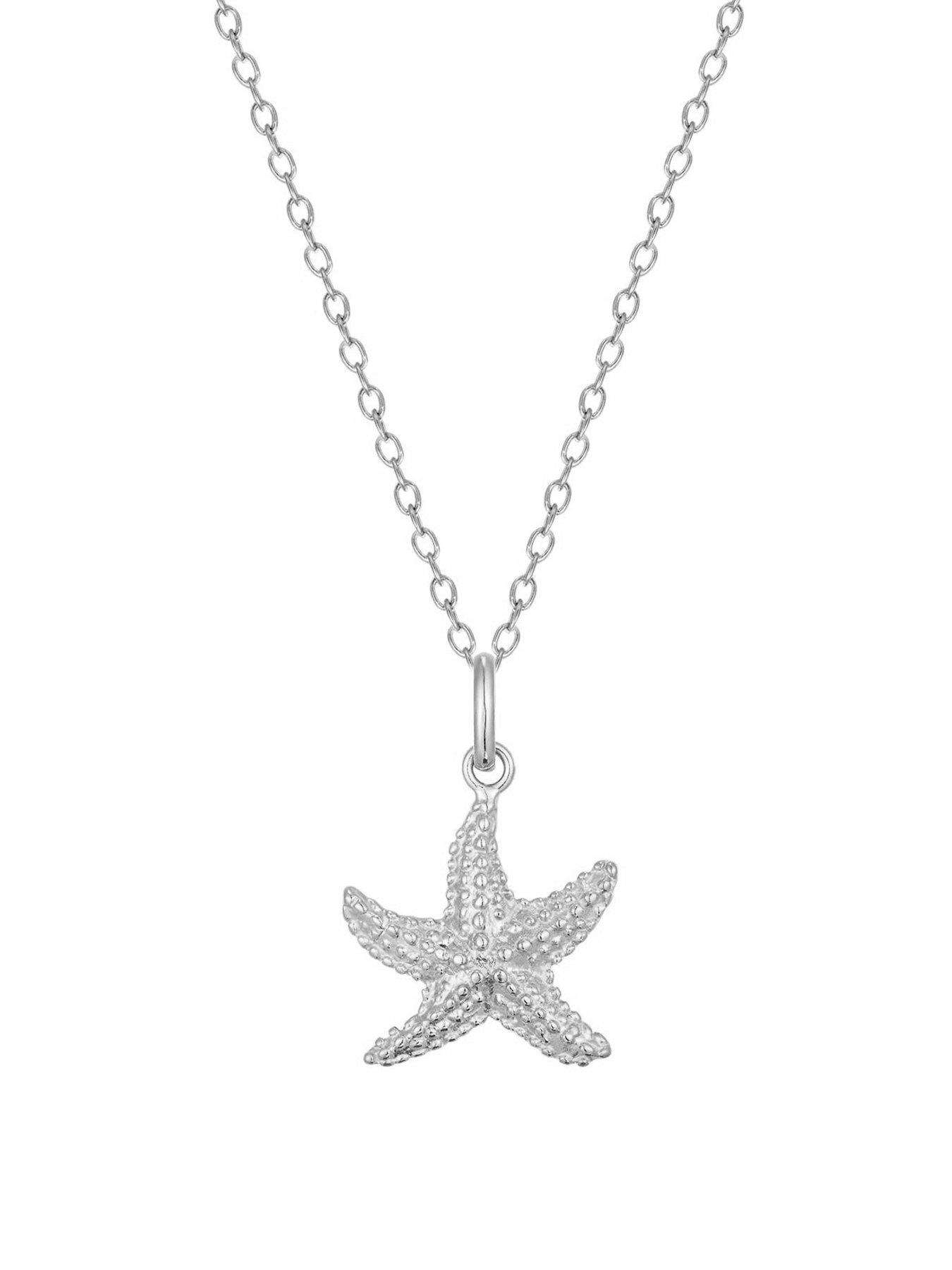 undefined Sterling Silver Starfish Charm Necklace