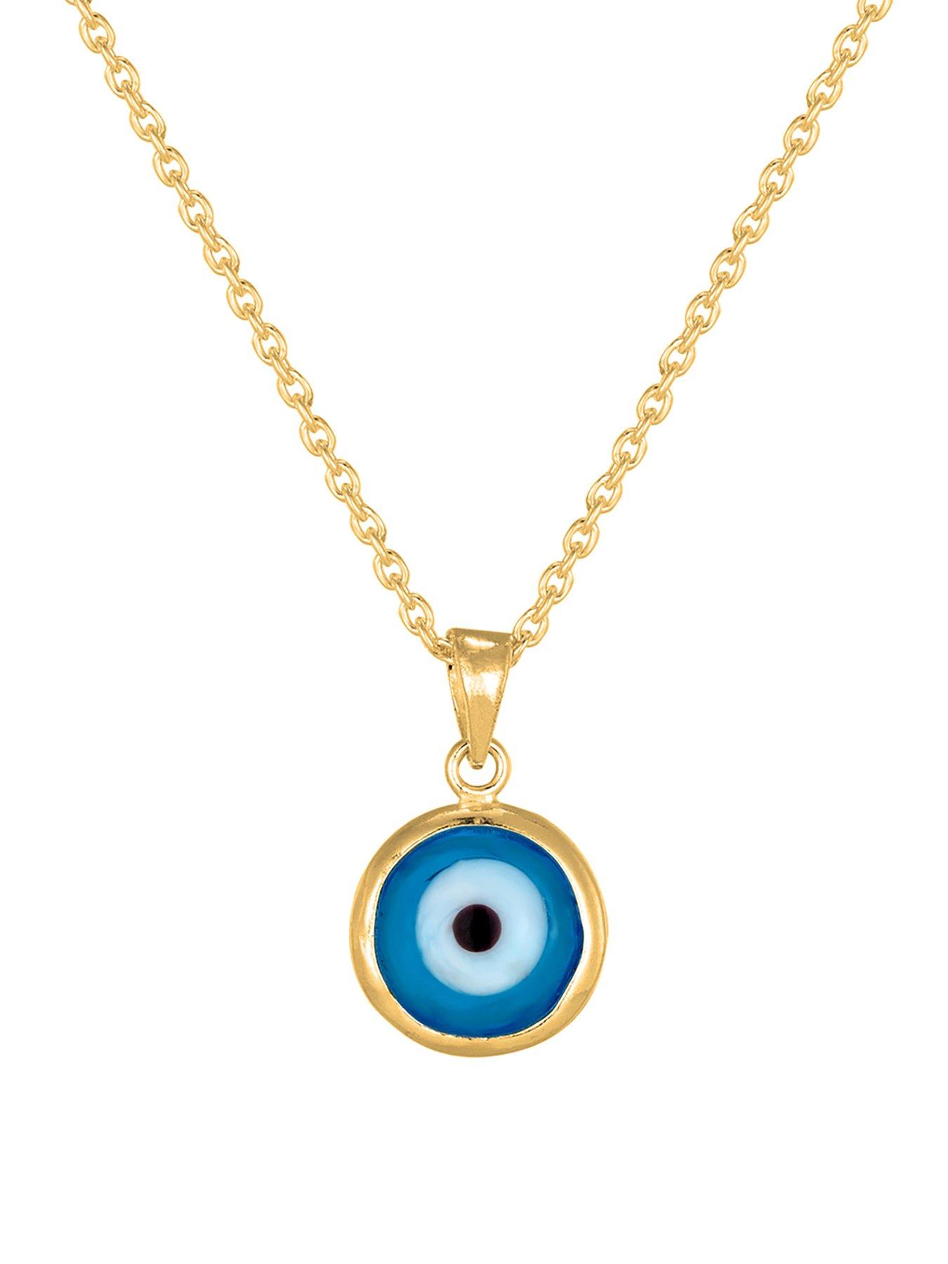 undefined 18ct Gold Plated Evil Eye Glass Necklace