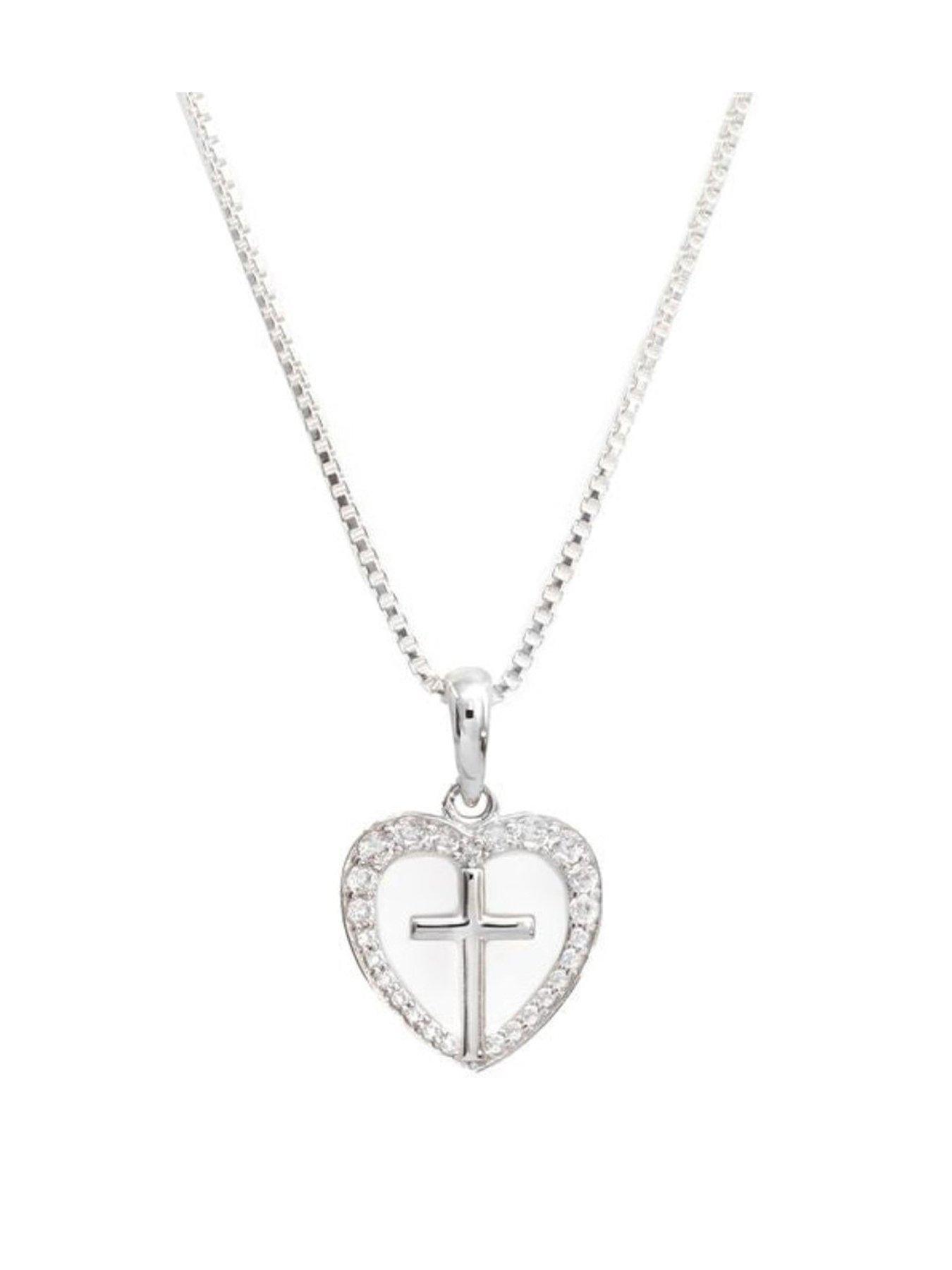 Say It With Cross My Heart Necklace - Sterling Silver