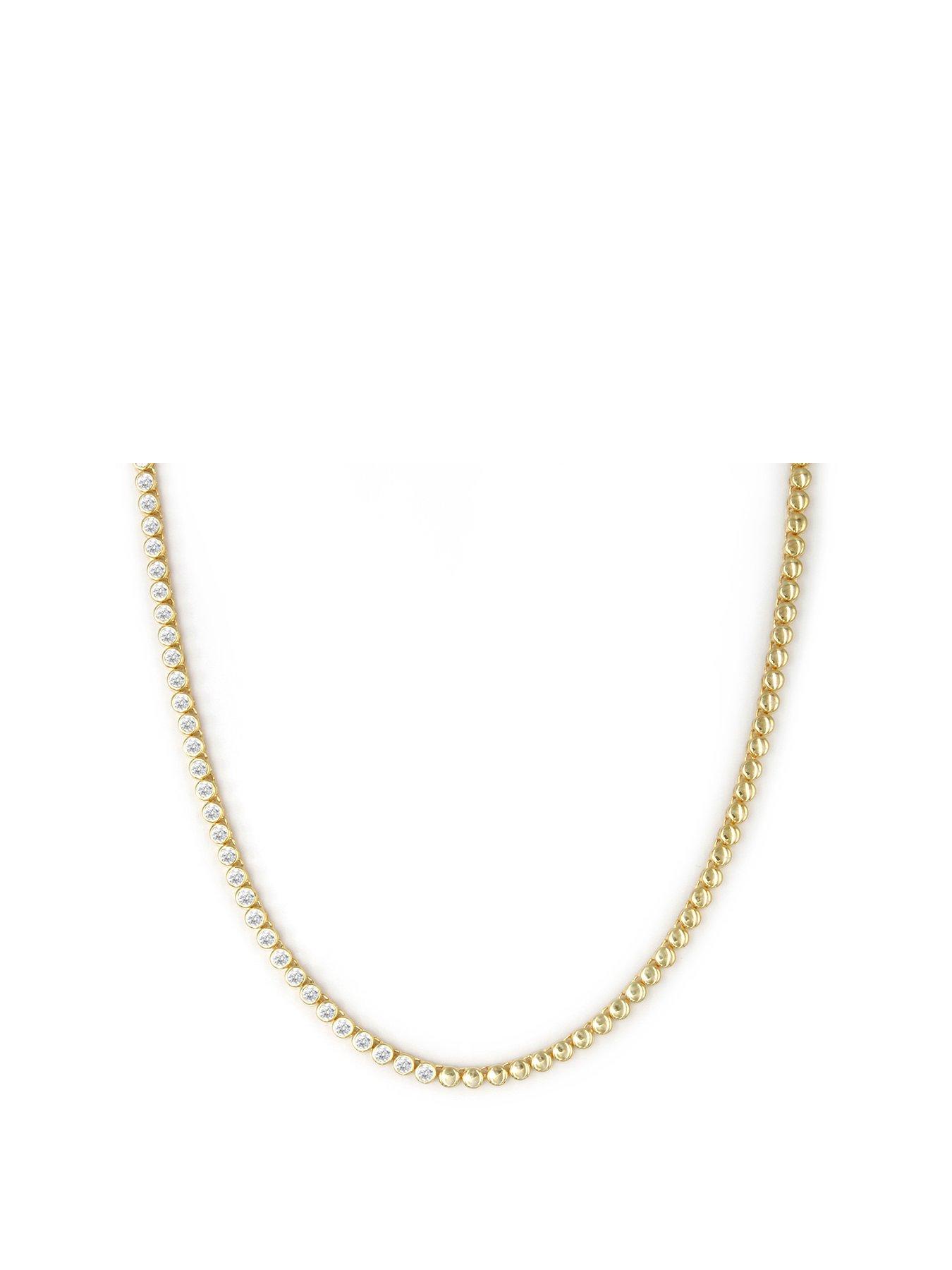 undefined Luxe Half Tennis Necklace - Yellow Gold