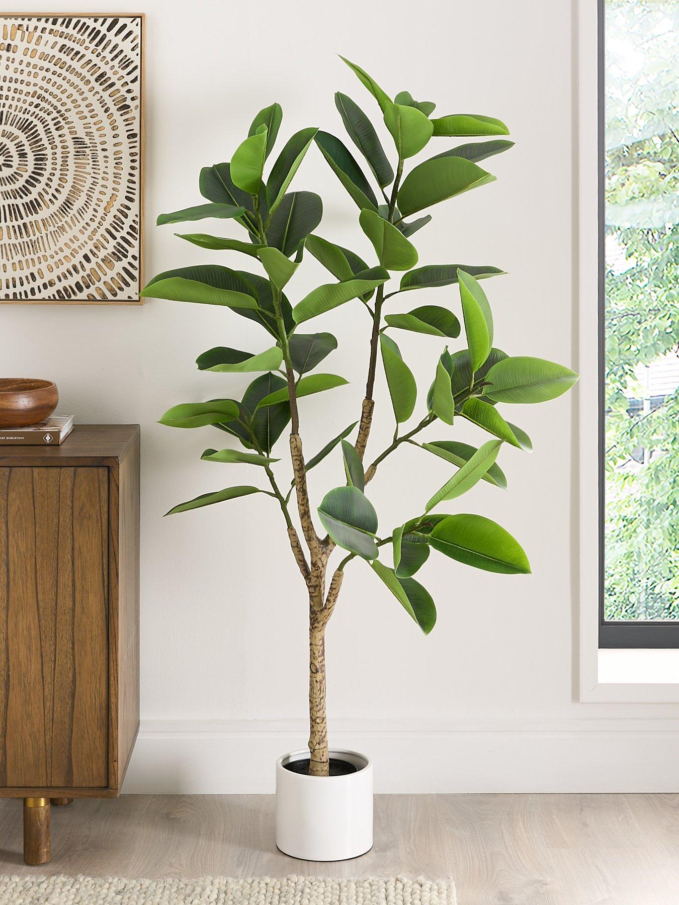 undefined Real Touch Faux Rubber Tree in Plastic Pot
