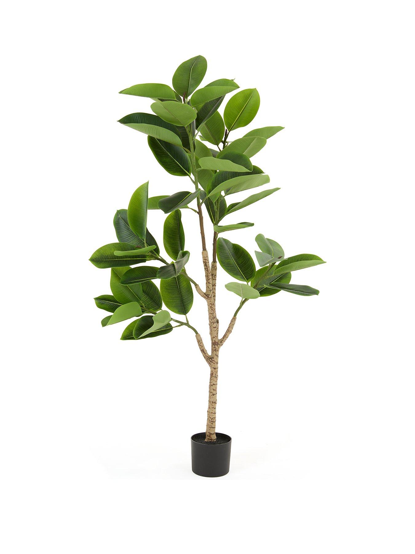 Image 2 of 7 of Very Home Real Touch Faux Rubber Tree in Plastic Pot