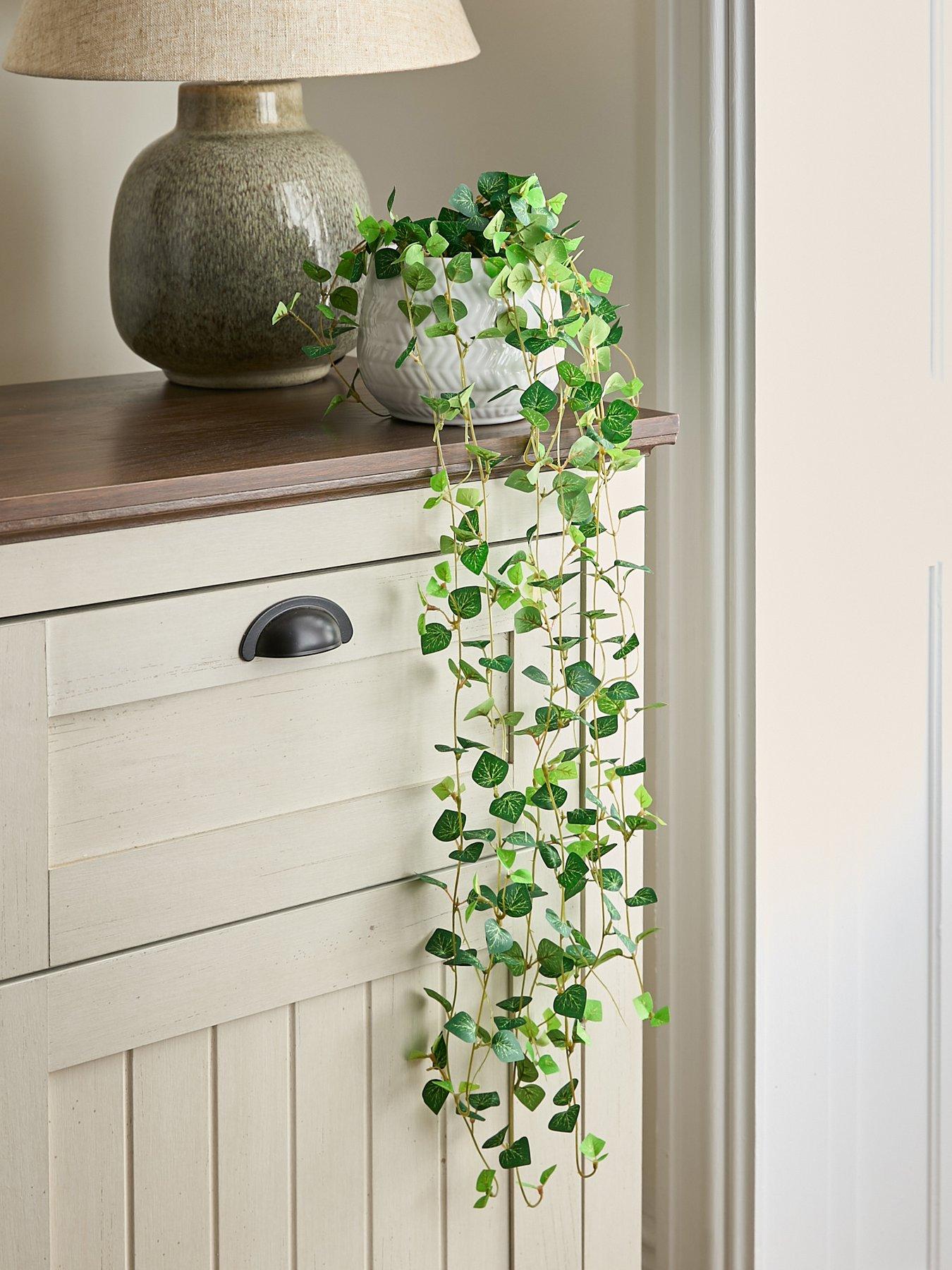 undefined Faux String of Hearts Trailing Plant in Ceramic Pot