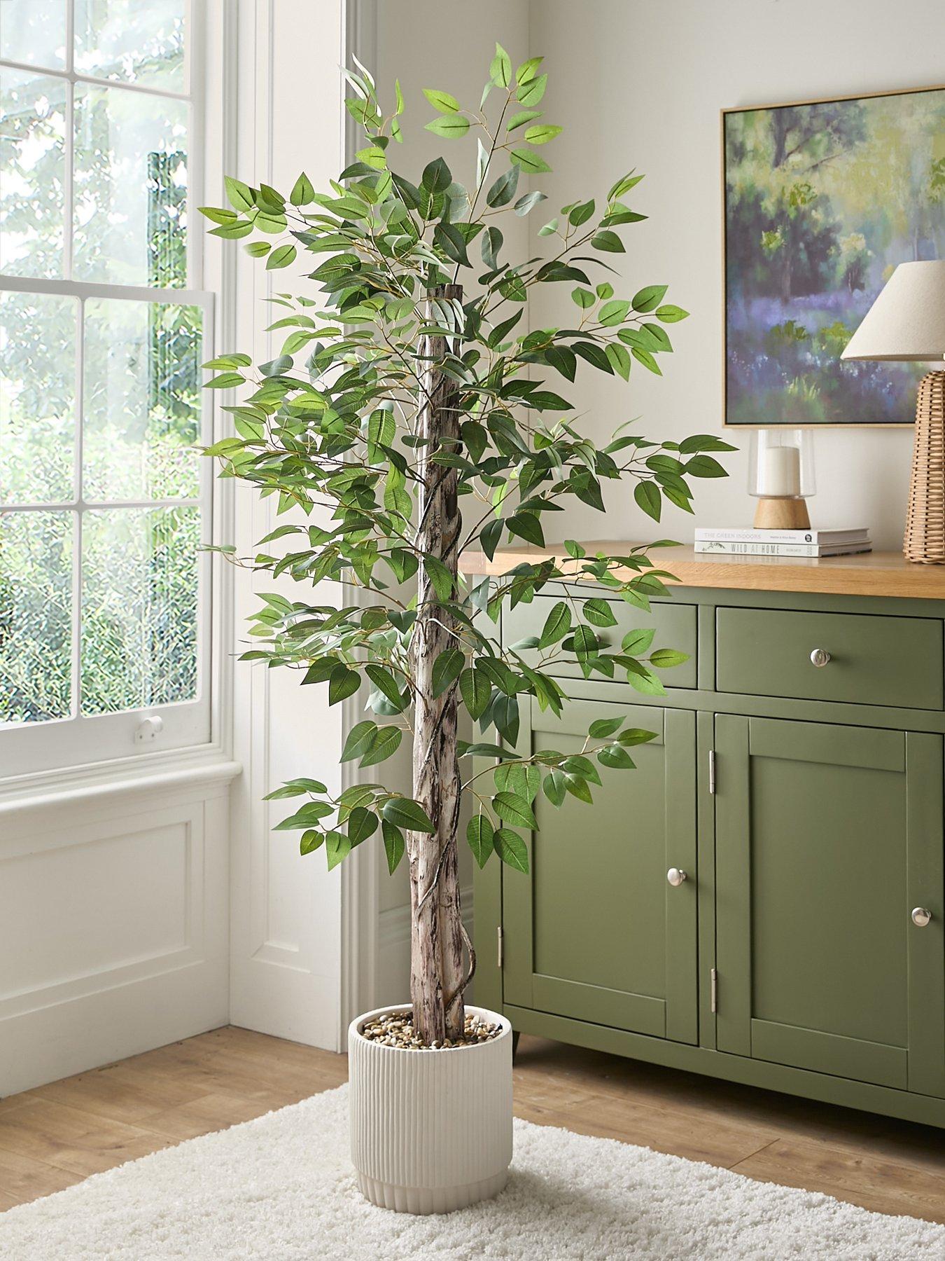 Very Home Faux Ficus Tree in Cement Pot