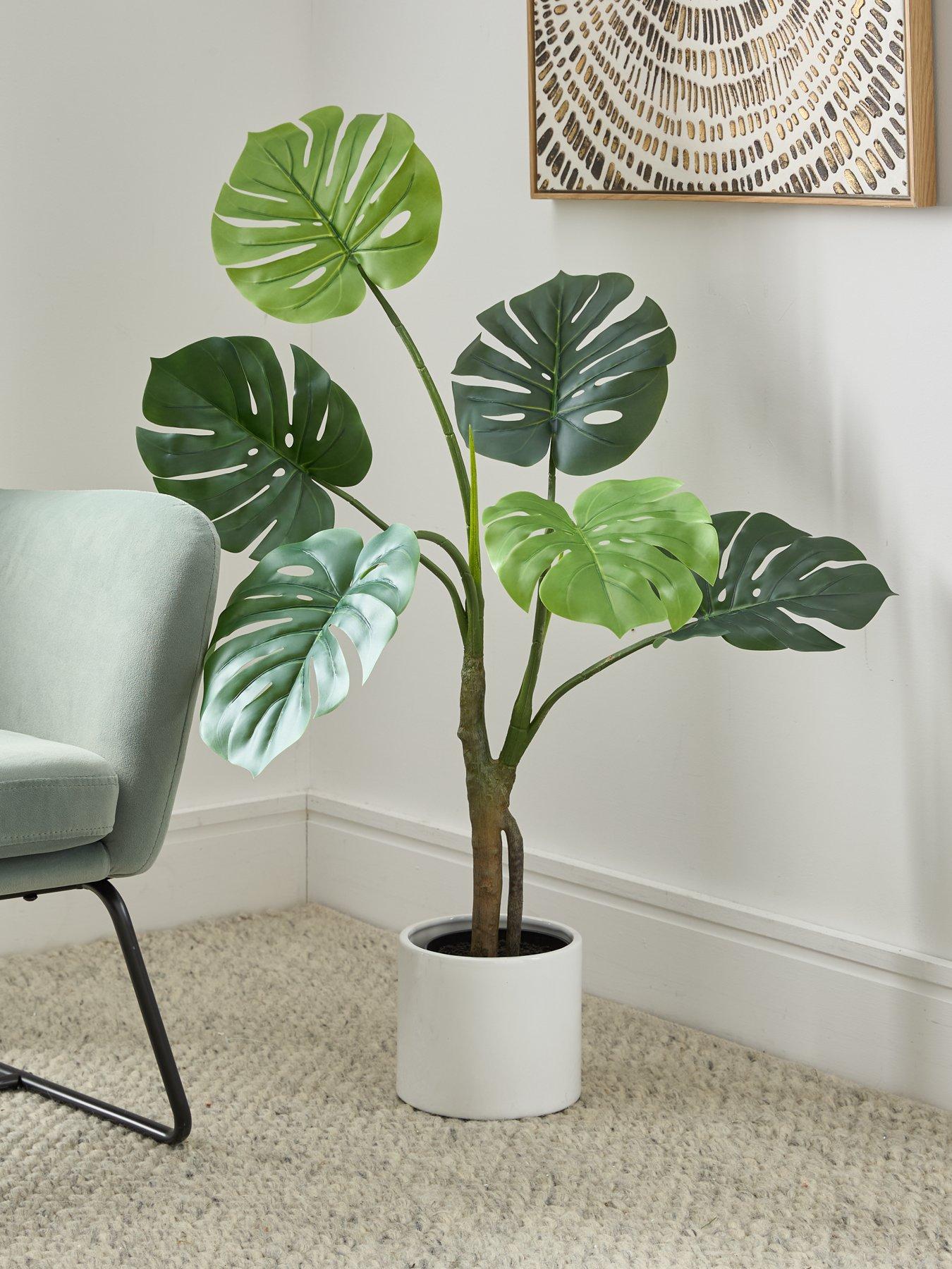 undefined Real Touch Faux Monstera Plant in Plastic Pot